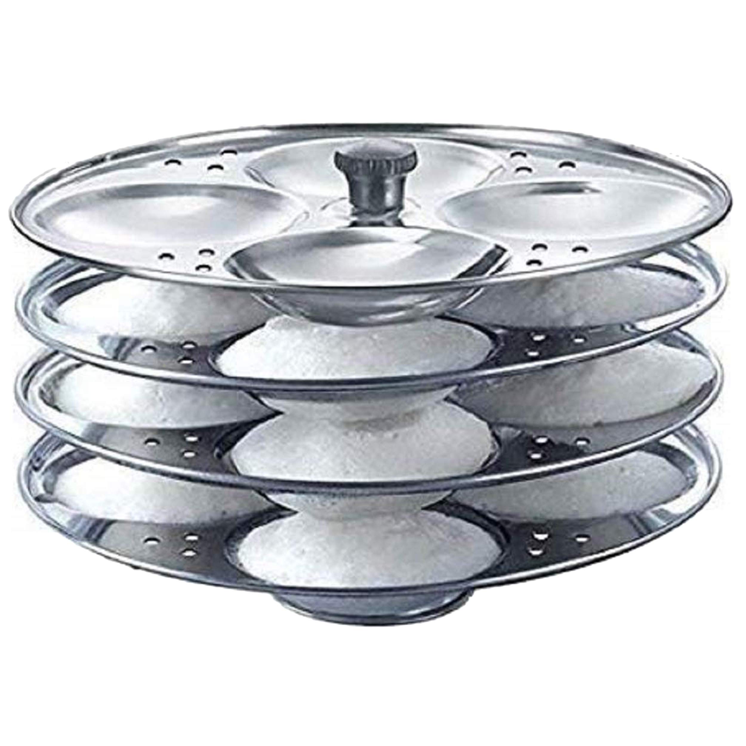 Premium Stainless Steel 4-Tier Idli Maker with Induction Base - Dosa Steamer Stand for Pressure Cooker | Perfect for Indian Breakfast, Homemade Idli & Dosa Cooking