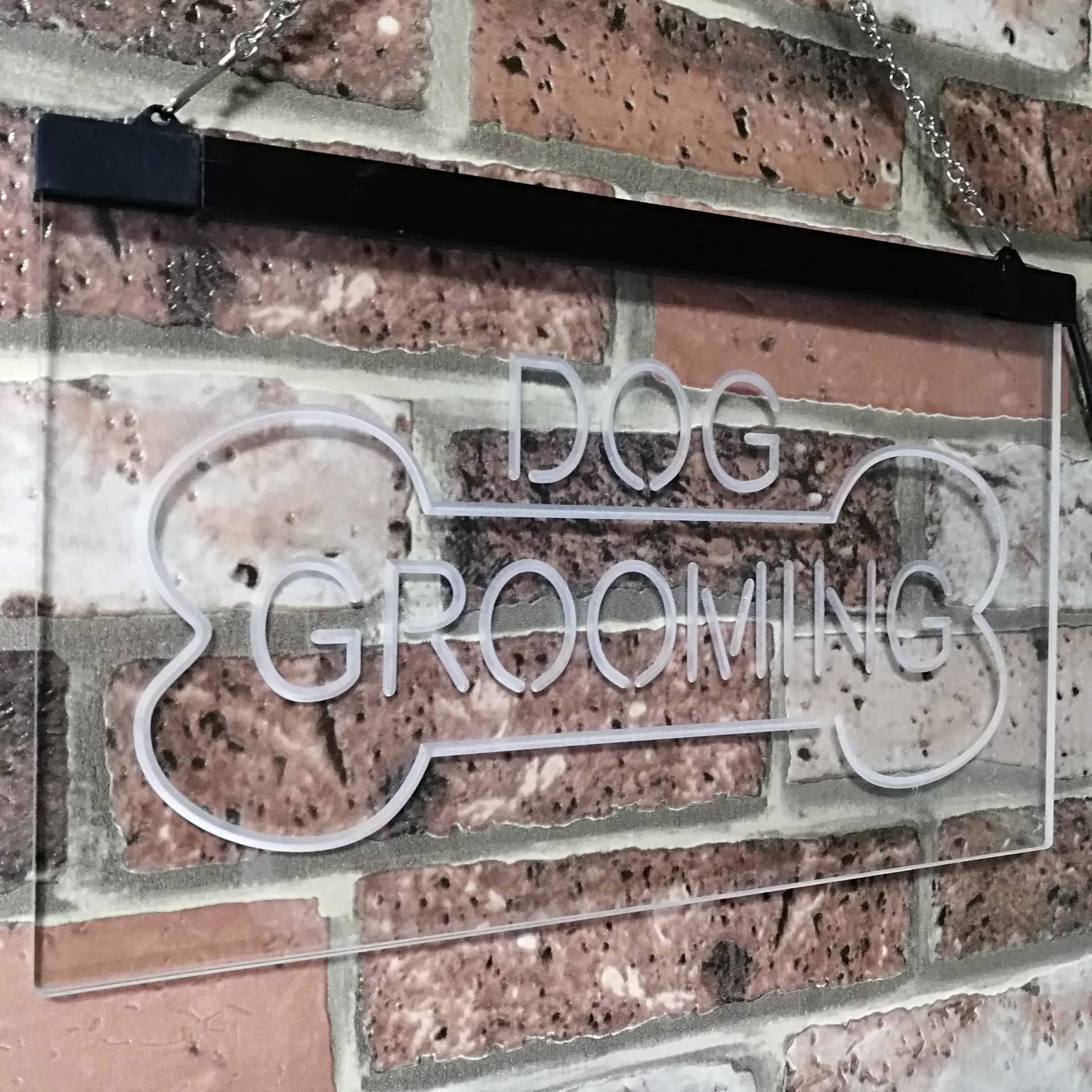 ADVPRO Dog Grooming Bone LED Neon Sign - White & Green 24x16 Inch - Pet Salon Decor, Dog Lover Gift, Home Bar Wall Art for Dog Owners
