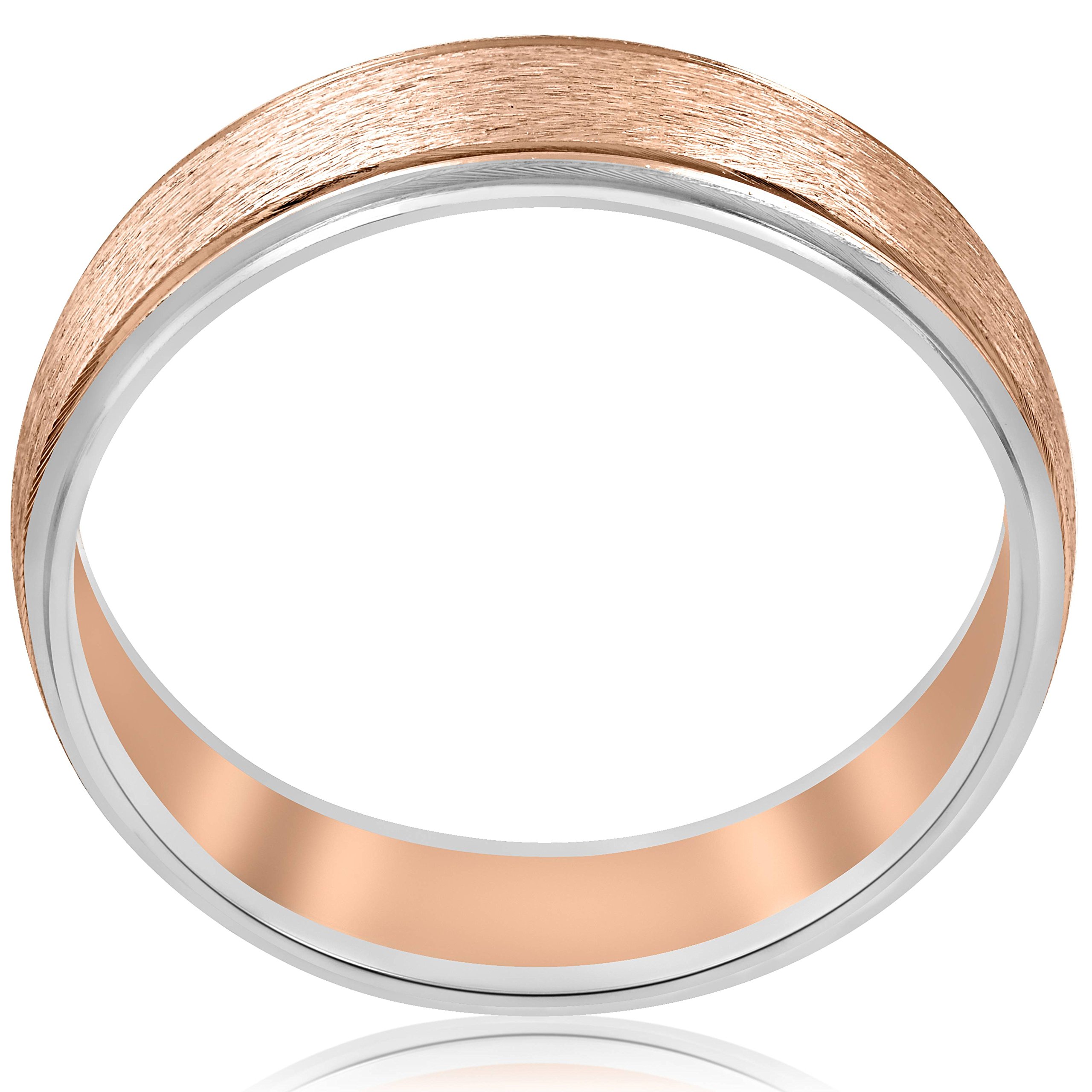 14K Gold Two-Tone Rose & White Men's Wedding Band - Perfect for Engagements, Anniversaries & Special Occasions
