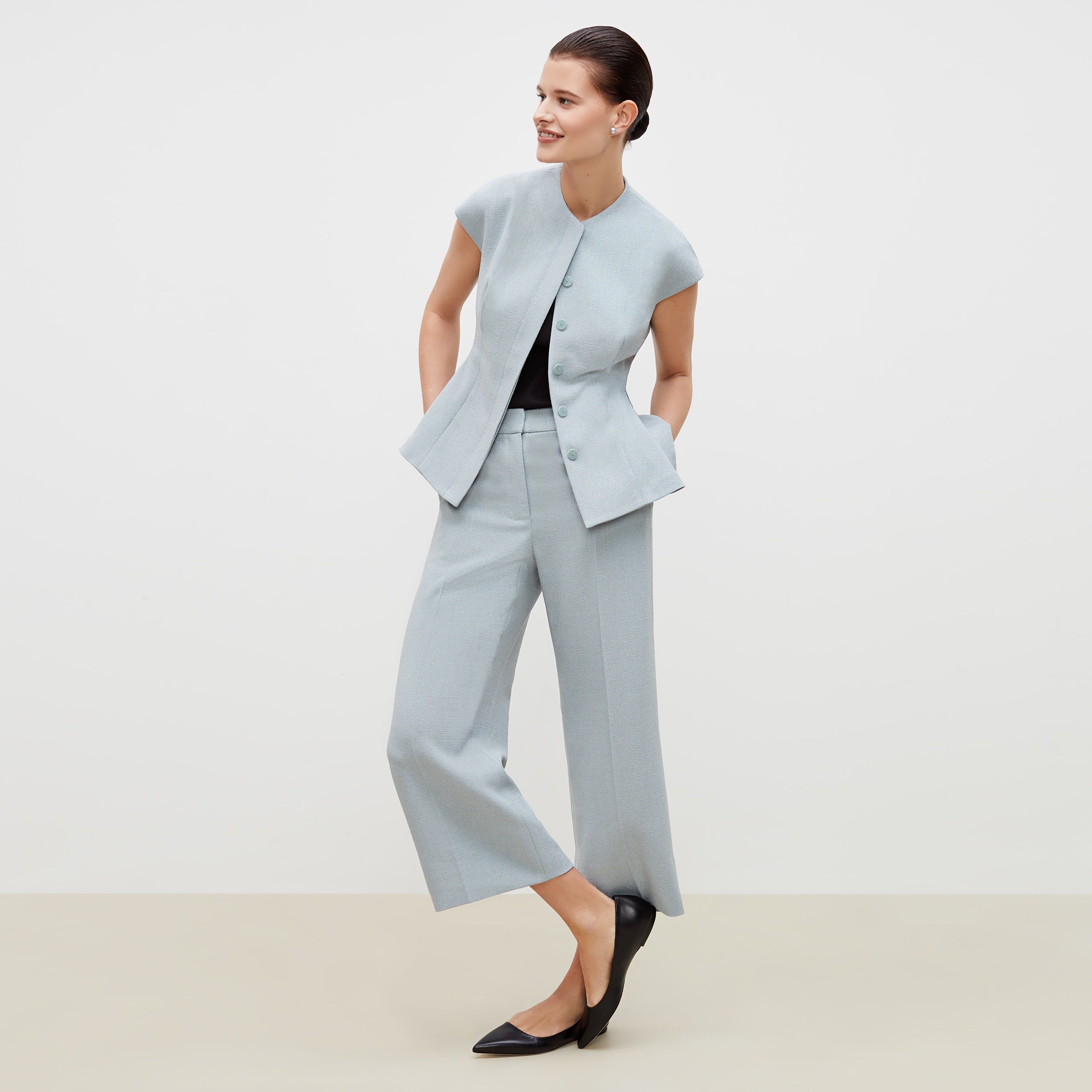 Anderson Pants - Textured Suiting Trousers in Powder Blue | Formal Office Wear & Business Attire for Men