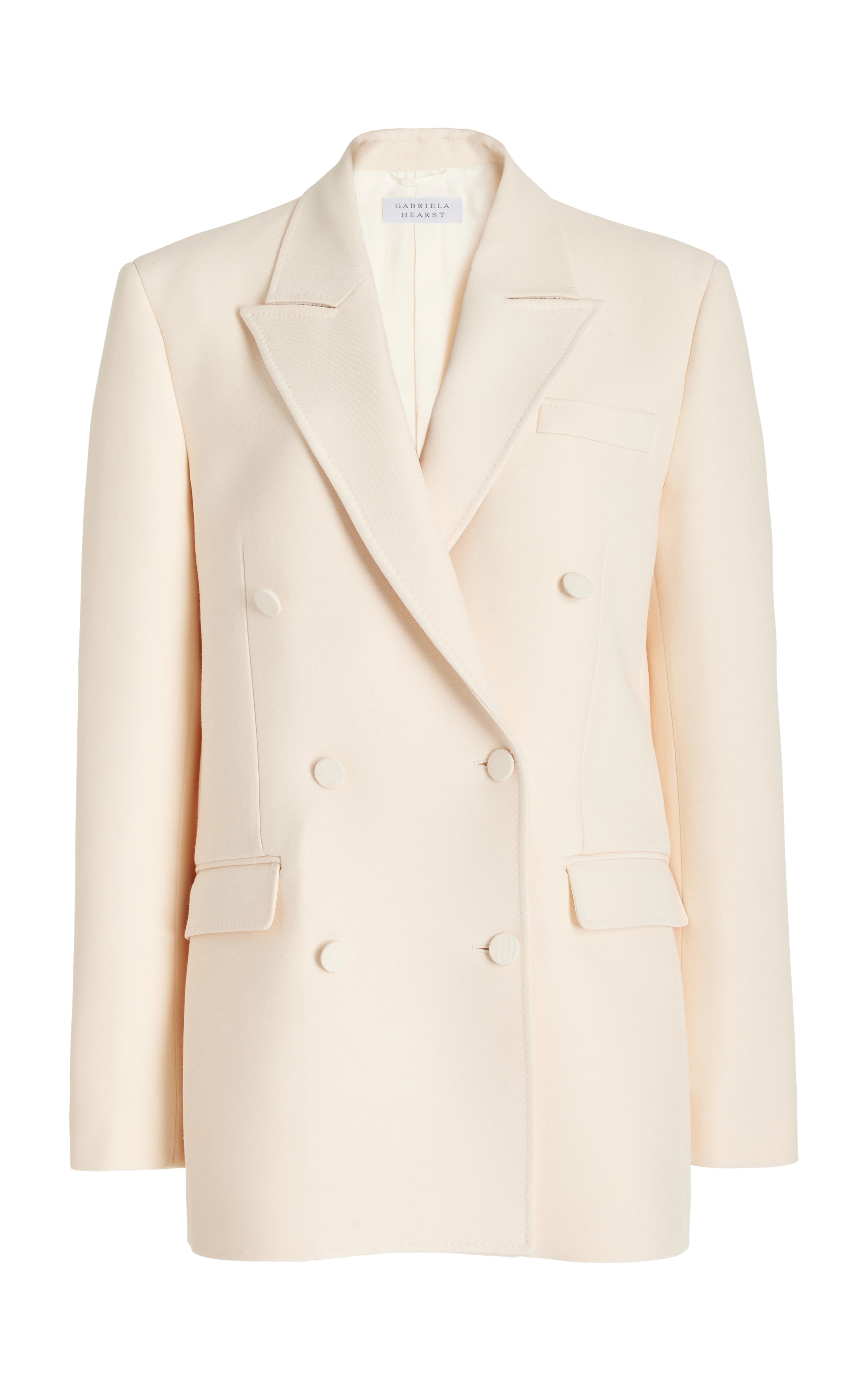 Luxury Ivory Wool Silk Cady Blazer for Women | Elegant Office Wear & Formal Business Attire | Perfect for Work, Meetings, and Special Events