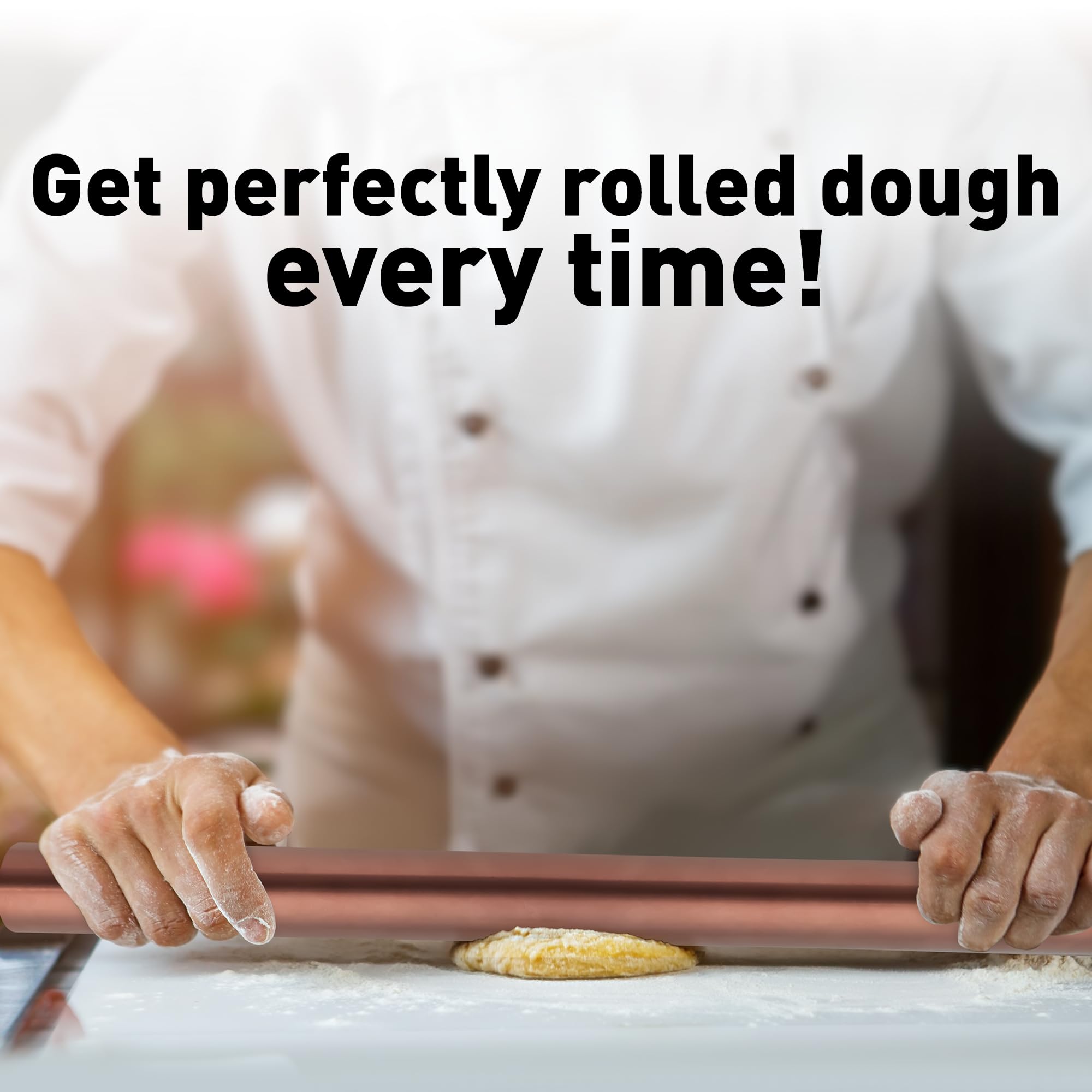 Zulay Kitchen 15.9 Inch Professional Stainless Steel Rolling Pin - Lightweight Metal French Pastry Dough Roller for Baking, Fondant, Pizza, Dumplings & Cookies - Perfect for Home Bakers & Professional Chefs