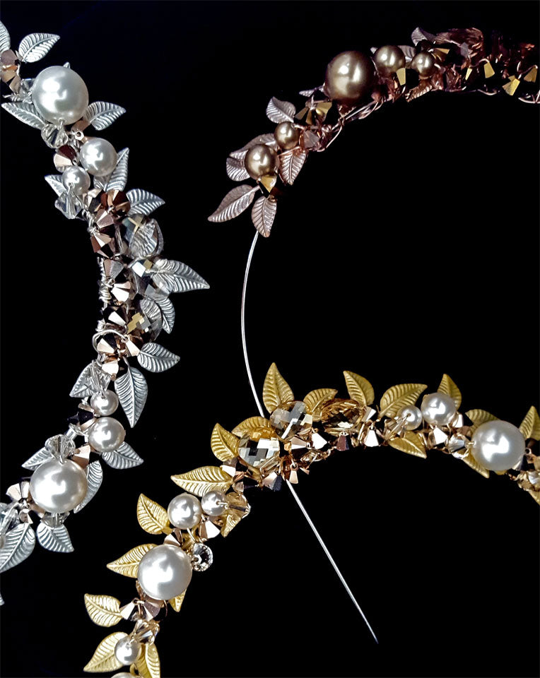 Elegant Rose Gold Leaf Bridal Headpiece - 'Amara' Wedding Crown by Kezani | Perfect for Brides, Race Day Events & Special Occasions