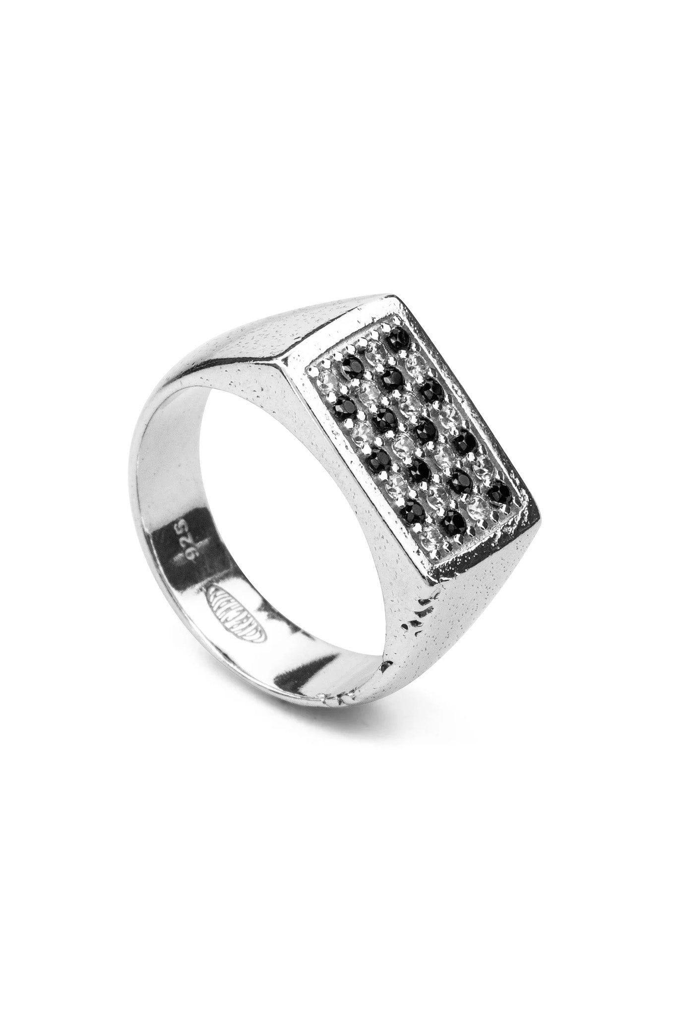 Pavé Chess Signet Ring - Elegant Silver Chess Piece Jewelry for Men & Women - Perfect for Gifts, Weddings, and Chess Lovers