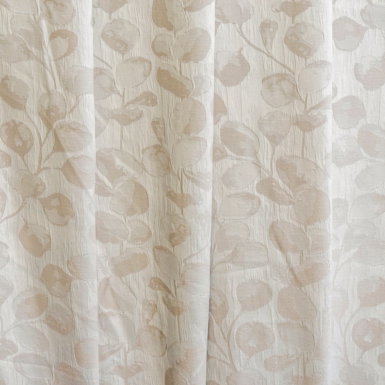 Premium Beige Jacquard Fabric by the Yard - Soft Textured Upholstery & Drapery Material for Home Decor, DIY Projects, and Sewing Crafts