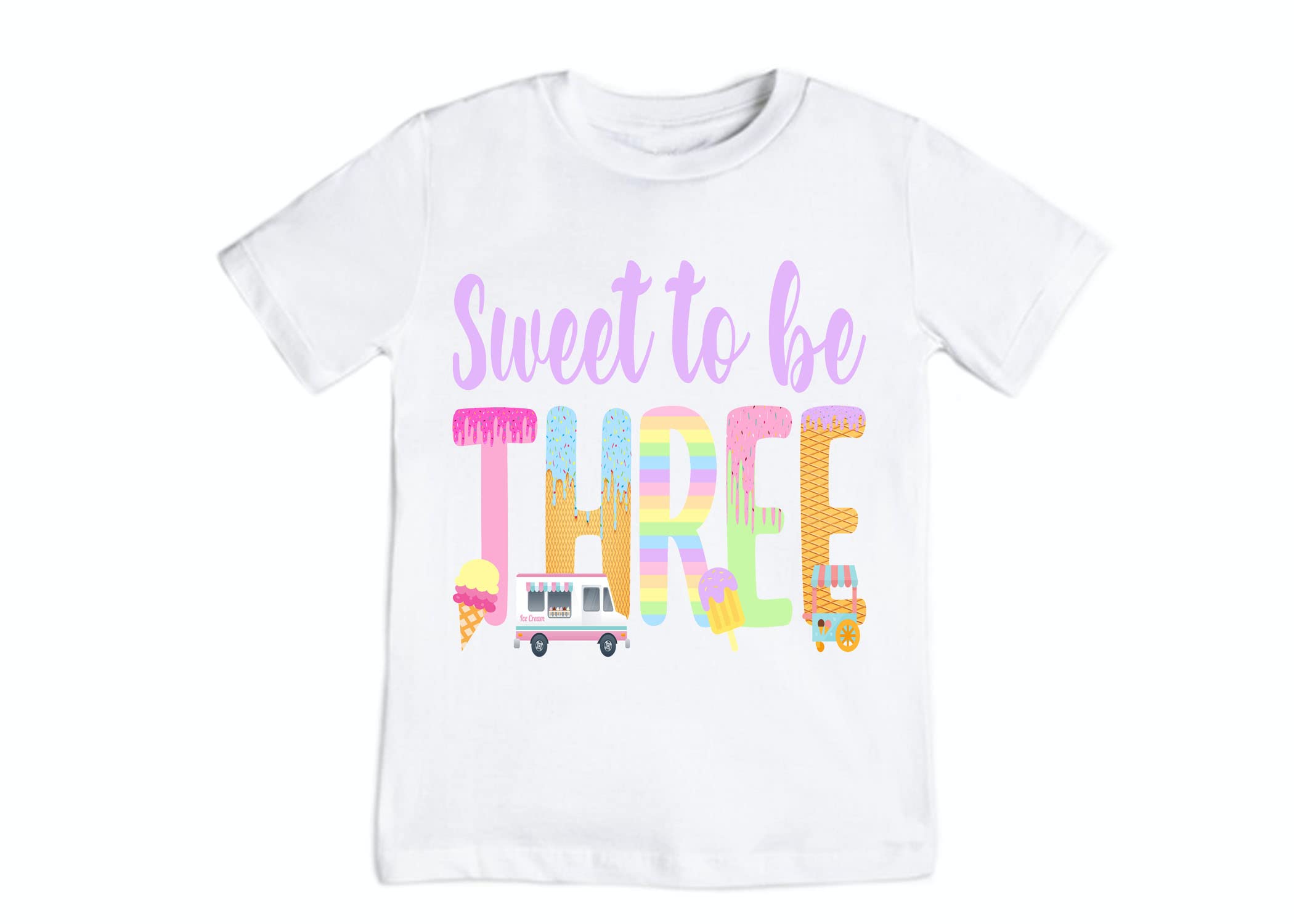 3rd Birthday Shirt for Toddlers - Ice Cream Theme Party Outfit for 3 Year Old Girls & Boys (2T) | Perfect for Birthday Celebrations, Photo Shoots & Special Occasions