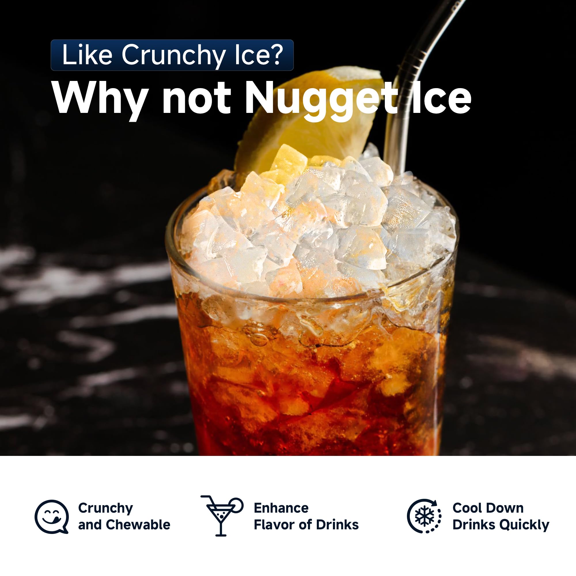 EUHOMY Countertop Nugget Ice Maker - 34lbs/24H Soft Pebble Ice Machine with Self-Cleaning & Ice Scoop - Stainless Steel Pellet Ice Maker for Home, Kitchen, Office, Bar, Restaurant & Outdoor Parties