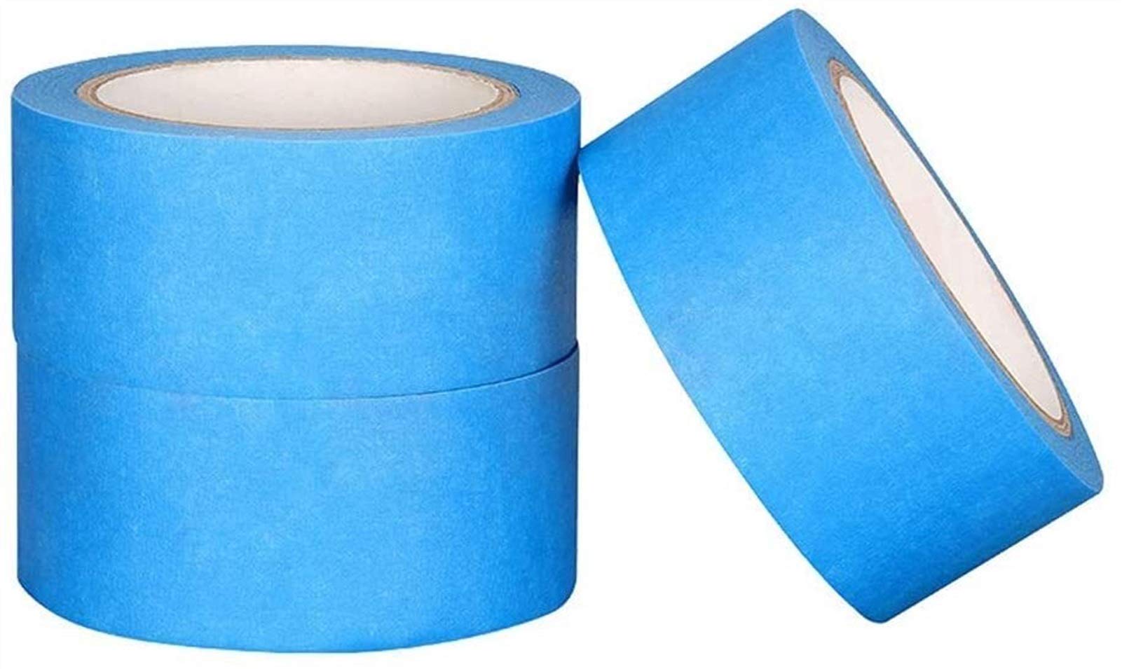 High-Temp Resistant Adhesive Blue Masking Tape - 48mm x 30m Heat-Resistant Crepe Paper for 3D Printing, Labeling & DIY Projects - Perfect for Printer Accessories, Clothing Tags & Crafting