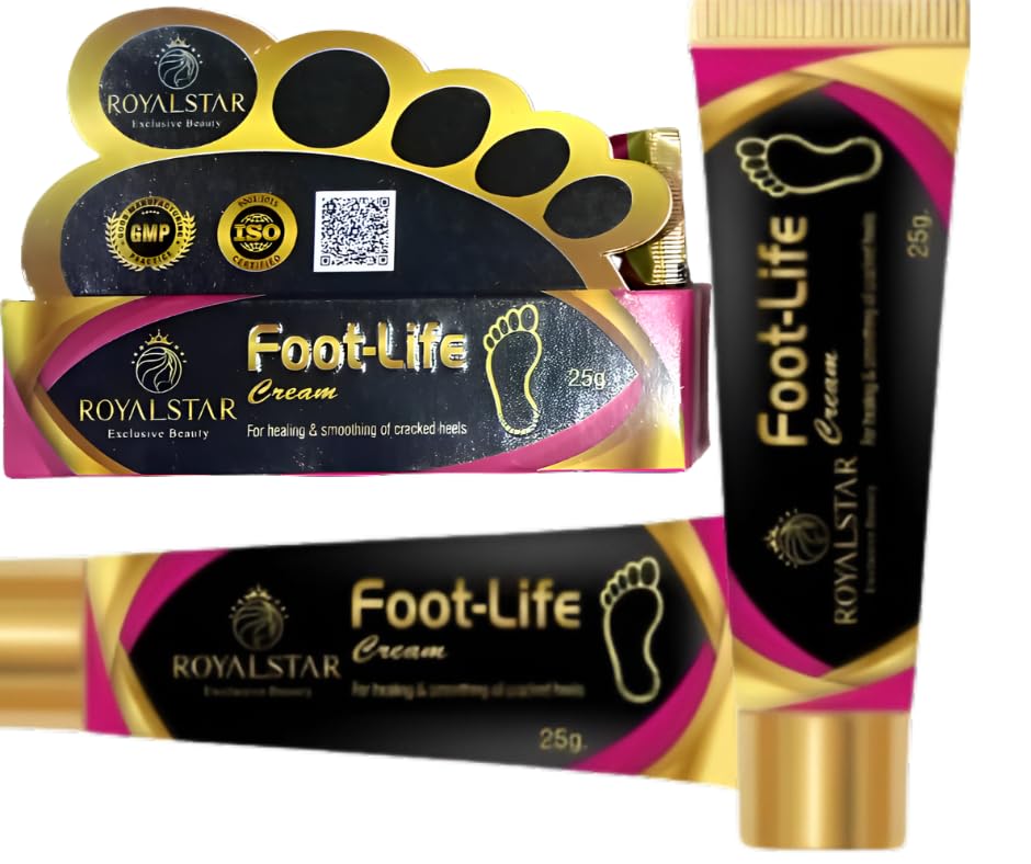 RoyalStar Foot-Life Cream for Cracked Heels - Intensive Healing & Moisturizing Foot Care Treatment (25g) - Best for Dry, Rough Feet & Cracked Heel Repair at Home