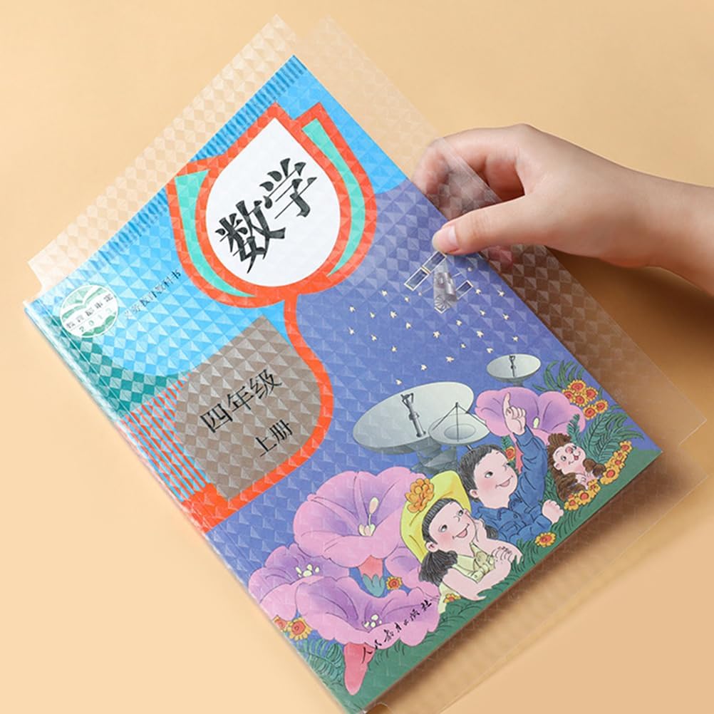 SHREE VALLV Transparent A4 Book Stickers - 10 Pack Waterproof Self-Adhesive Textbook Covers, Customizable Protective Film for School Books | Perfect for Classroom, Library & Home Study Organization