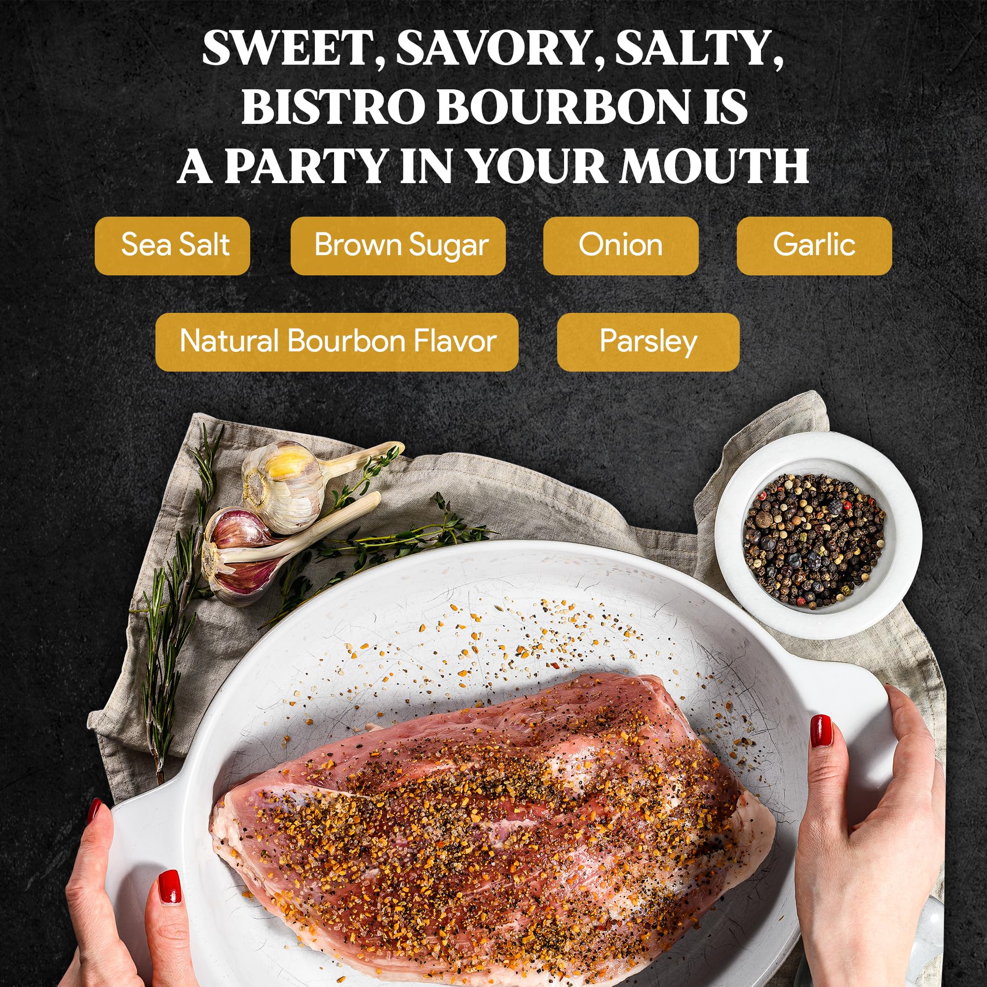 Bistro Bourbon Spice 6.2oz | Premium Gourmet Spice Blend for Cooking | No Additives, All-Natural Seasoning | Perfect for Meats, Stews & BBQ | Simply Gourmet by Rivky Kleiman