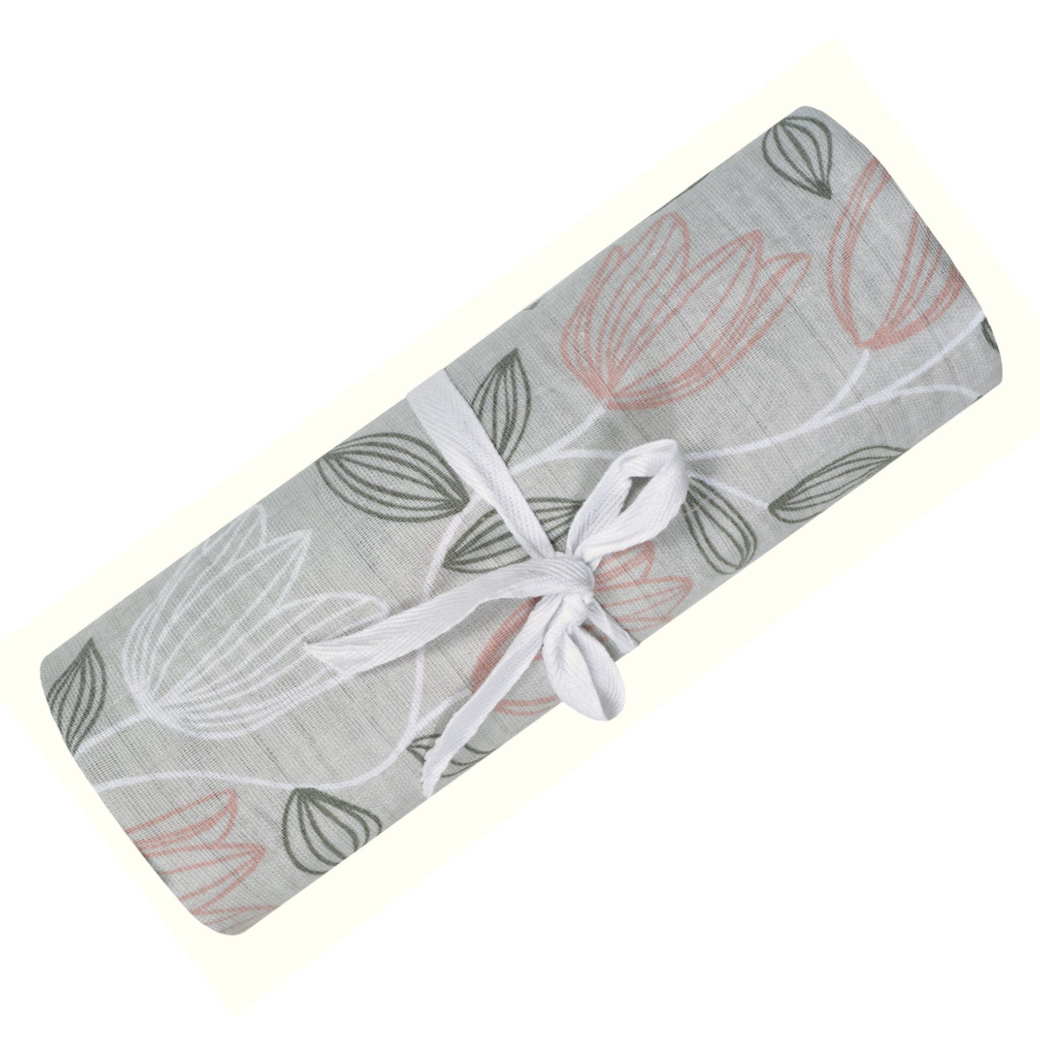 Soft Organic Cotton Muslin Swaddle Blanket - Breathable & Lightweight for Baby - Tulip Floral Design - Perfect for Swaddling, Nursing, Stroller & Car Seat Cover