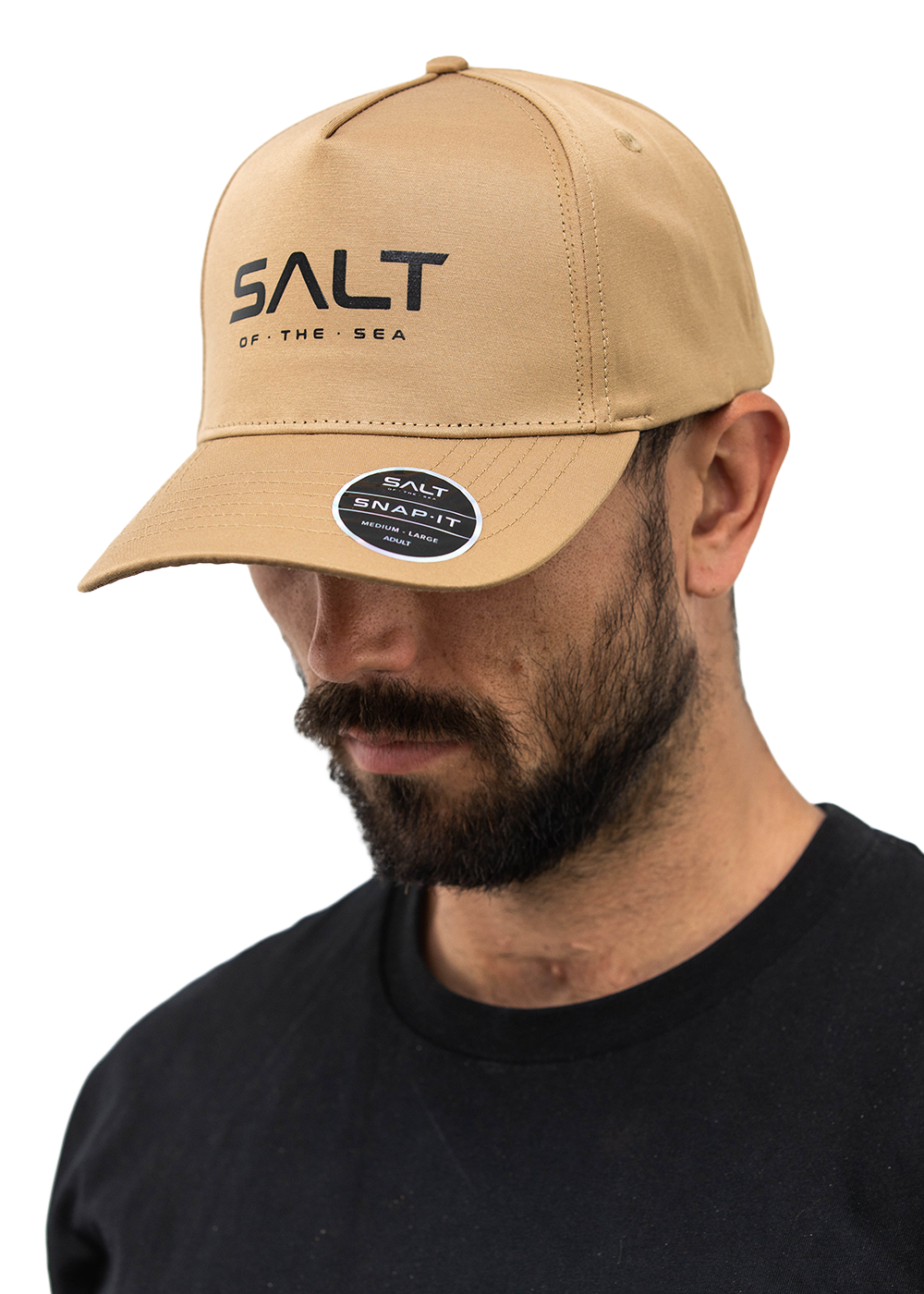 Salt Snapback Cap with Screenprint Logo - Stylish Adjustable Hat for Men & Women - Perfect for Outdoor Sports, Casual Wear, and Street Fashion