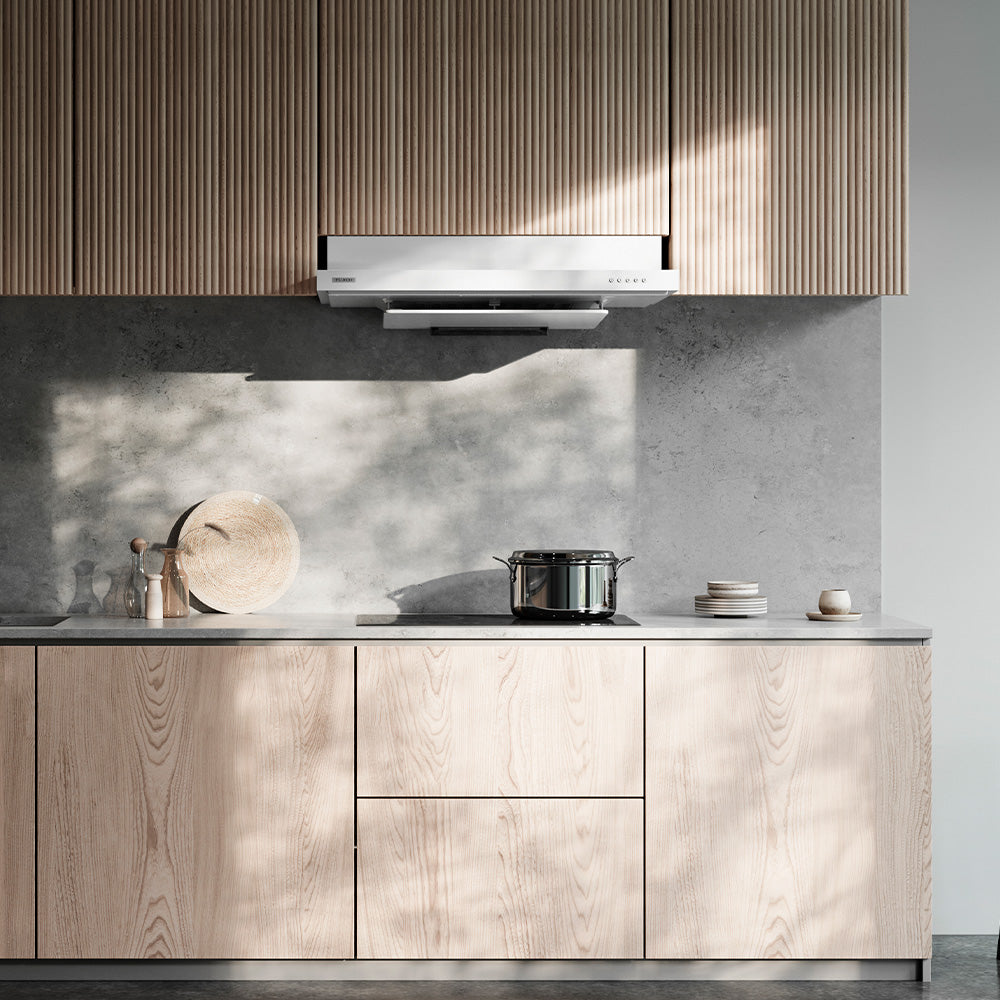 FR FS2290VP RS 890mm Ultra Slim Range Hood - Powerful 900 CFM Kitchen Ventilation with LED Lights - Perfect for Modern Kitchens, Apartments & Small Spaces