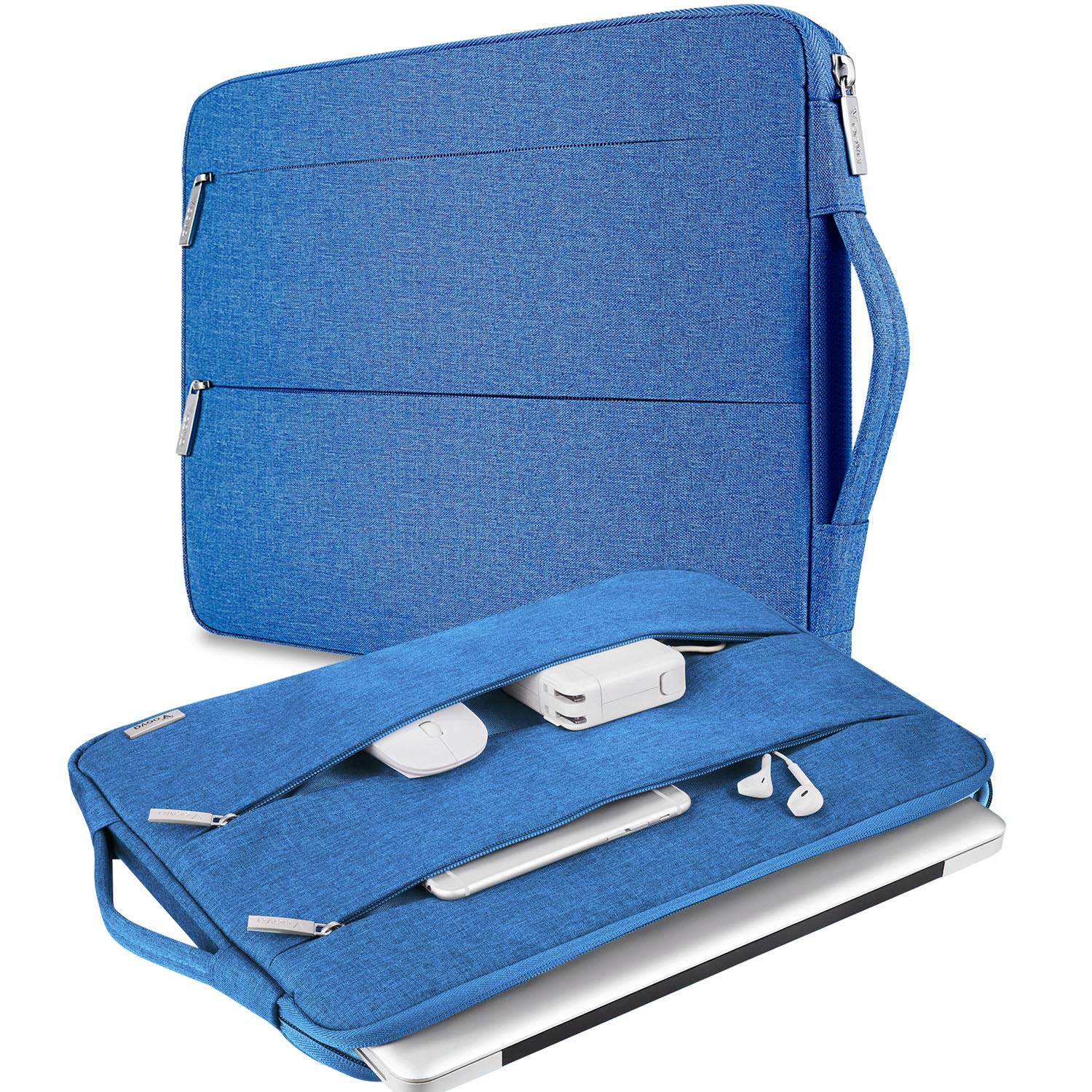 Voova 15.6 Inch Laptop Sleeve - Slim Protective Case with Handle for MacBook Pro 15/16, Surface Laptop 3/4/5, HP, Dell, Asus, Acer & Lenovo - Light Blue | Perfect for Work, Travel & School Commute