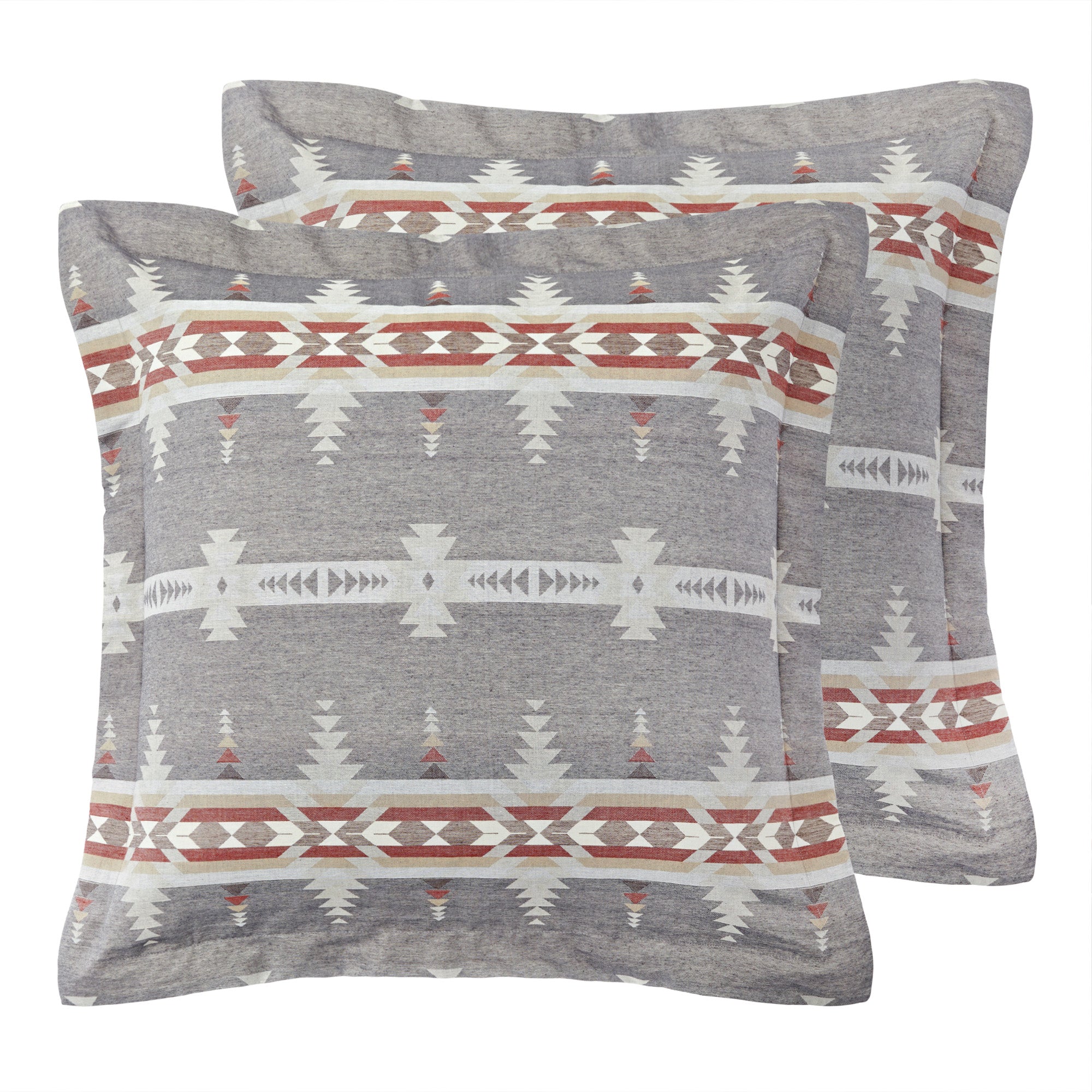Premium Corrales Euro Sham with Flange - Unquilted Decorative Pillow Cover Set of 2 - Perfect for Bedroom, Living Room & Guest Room Decor