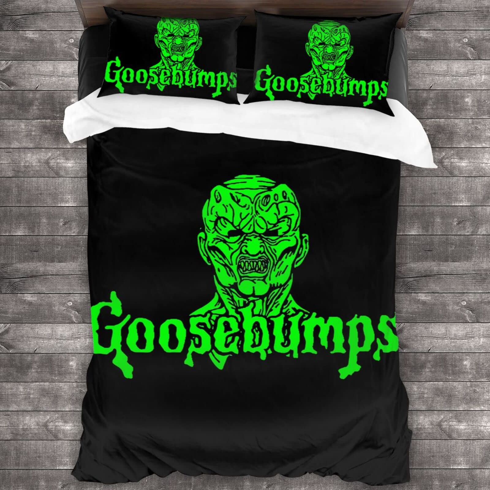 Uovvmi Horror-Goosebumps 3-Piece Twin Size Bedding Set - Soft Microfiber Lightweight Quilt, Coverlet & Bedspread - All Season Comforter Set (86x70 Inches) - Perfect for Kids' Rooms, Dorm Decor, Halloween Themed Bedrooms & Cozy Movie Nights