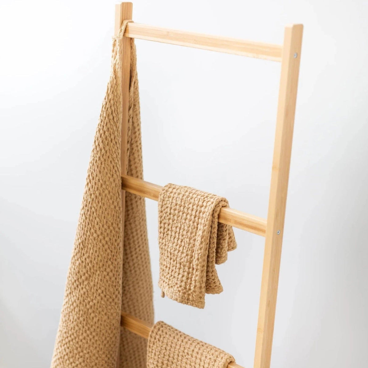 Premium Linen Waffle Bath Towel Set of 3 - Ultra Soft & Absorbent Quick-Dry Towels for Spa, Bathroom & Luxury Home Use