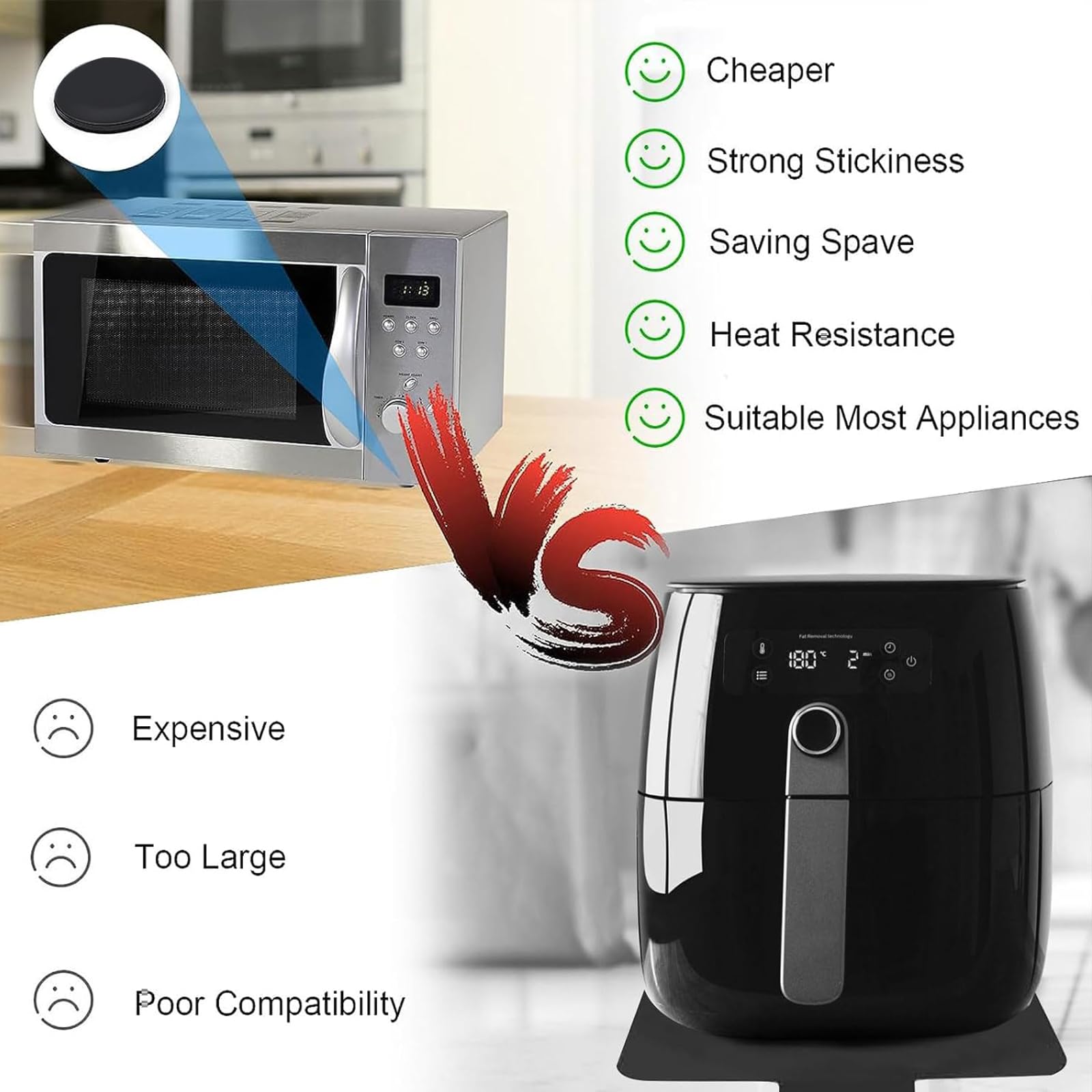 16 Pack Self-Adhesive Appliance Sliders for Kitchen - Heavy Duty Furniture Movers, Easy Glide Non-Slip Pads for Refrigerator, Washer, Oven & Small Appliances - Space Saving Kitchen Organizer Accessories (Perfect for Moving, Cleaning & Rearranging)