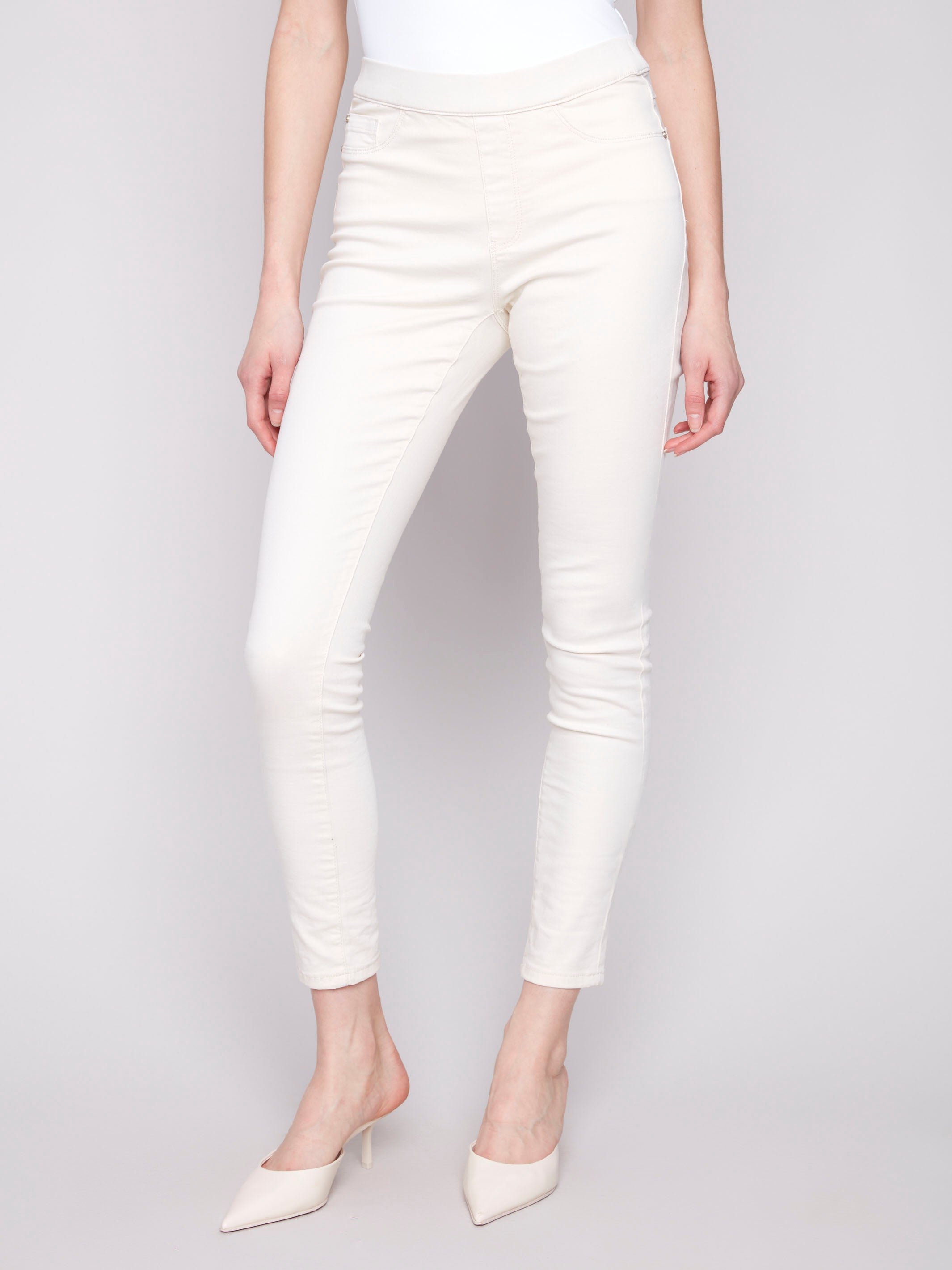 Comfortable Twill Pull On Pants for Women - Natural Color - Perfect for Casual Wear, Office & Travel