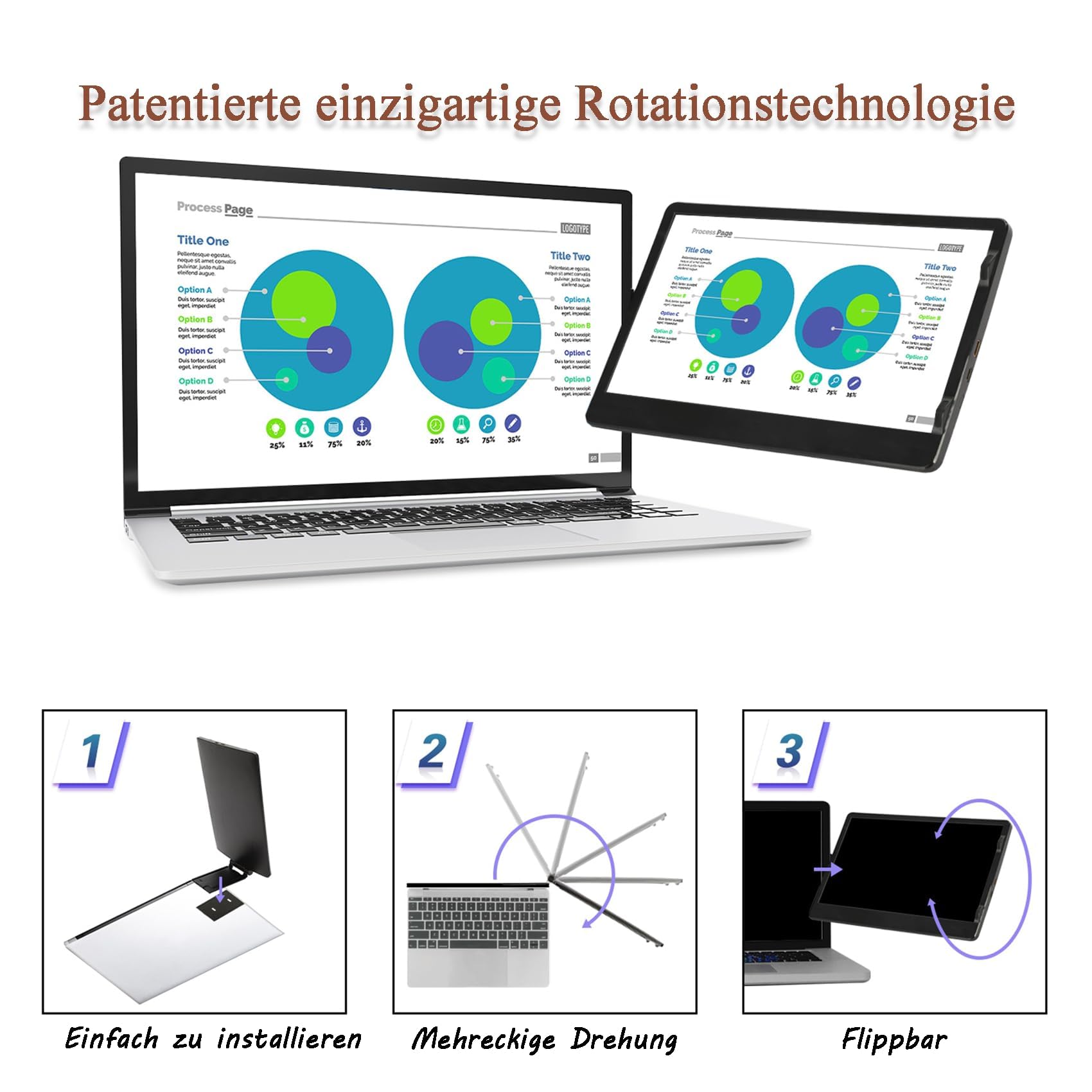 360° Rotatable 13.3
