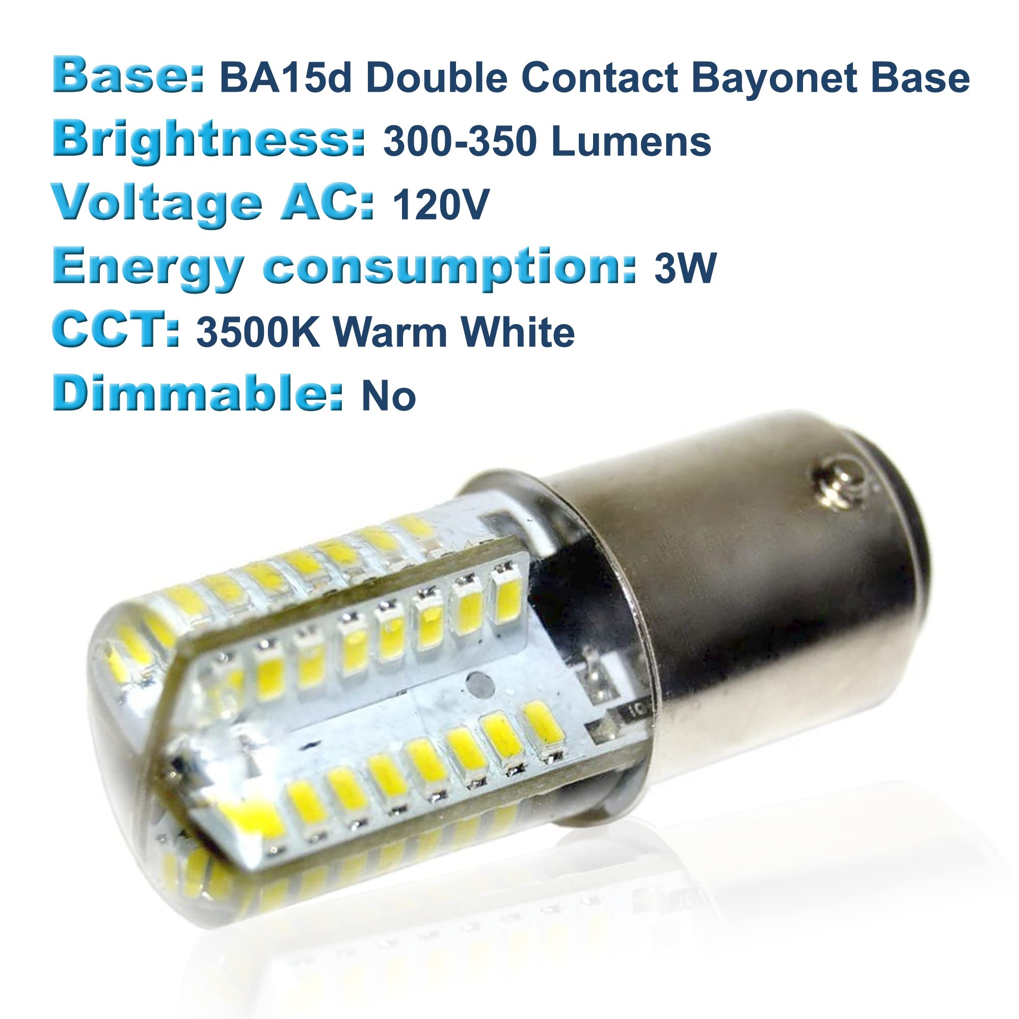 HQRP 2-Pack 110V LED Warm White Light Bulbs for Kenmore Sewing Machine Models 385.17781, 385.1782249, 385.17881, 385.18836, 385.18841, 385.195018, 158.c - Perfect for Home Sewing, Quilting & Crafting Projects