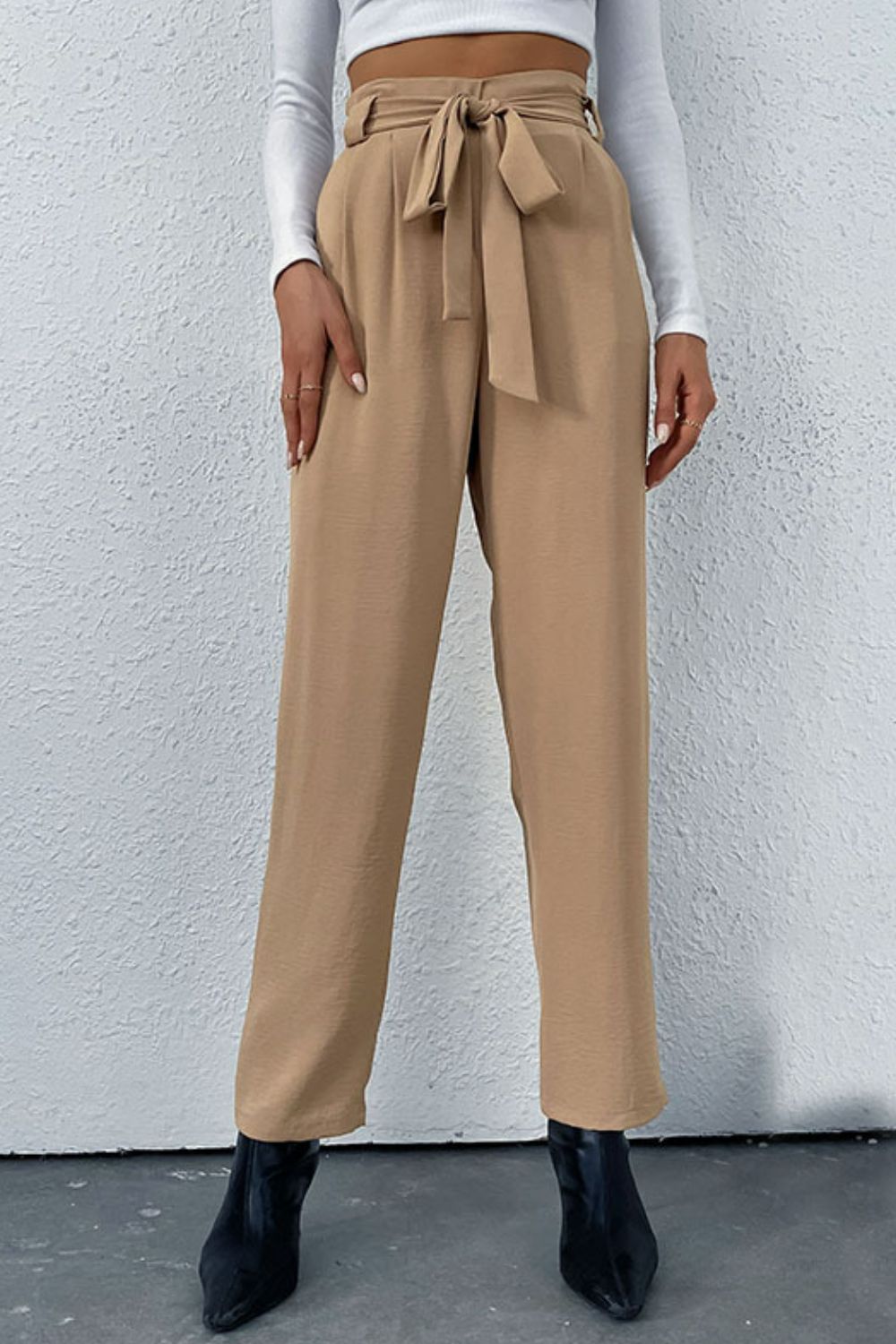 Stylish Belted Straight Leg Resort Pants with Pockets - Comfortable Travel & Vacation Trousers for Women | Perfect for Beach, Cruise & Summer Getaways