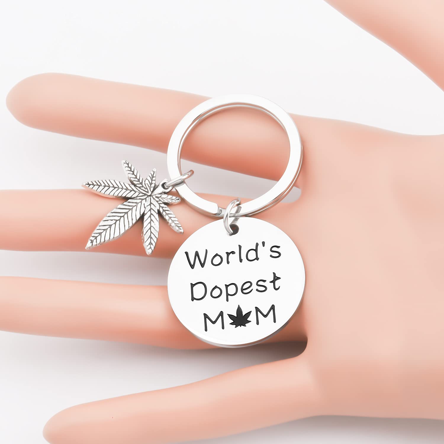 Funny 420 Gifts for Mom - Cannabis Leaf Keychain Jewelry with Marijuana Weed Design, Perfect Stoner Mom Gift for Birthday, Mothers Day & 420 Celebrations | Great for Daily Use, Parties & Cannabis Enthusiasts