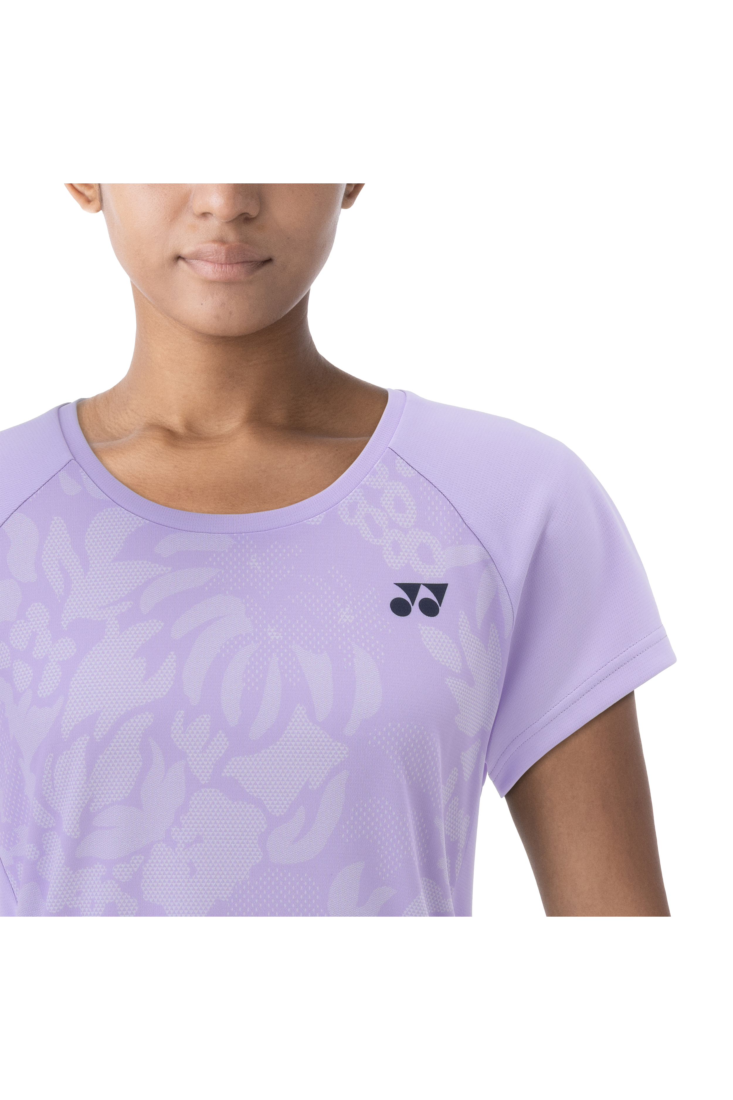 Yonex Marin/Intanon Women's Crew Neck T-Shirt - Breathable Cotton Athletic Top for Badminton & Tennis [Mist Purple] - Perfect for Training, Matches & Casual Wear