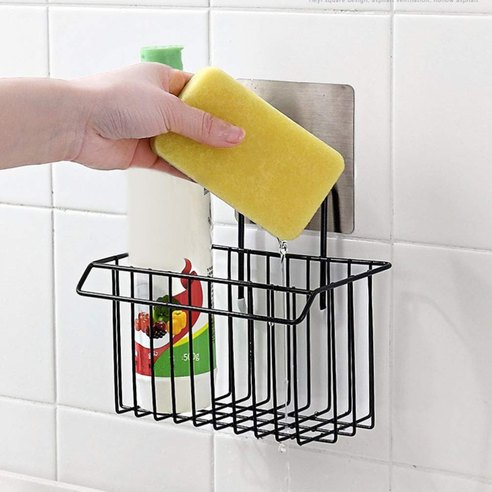 Stainless Steel Kitchen Sponge Holder & Drain Rack - Wall Mounted Organizer for Sponges, Brushes & Cleaning Tools | Perfect for Small Spaces, Under Sink Storage & Kitchen Organization