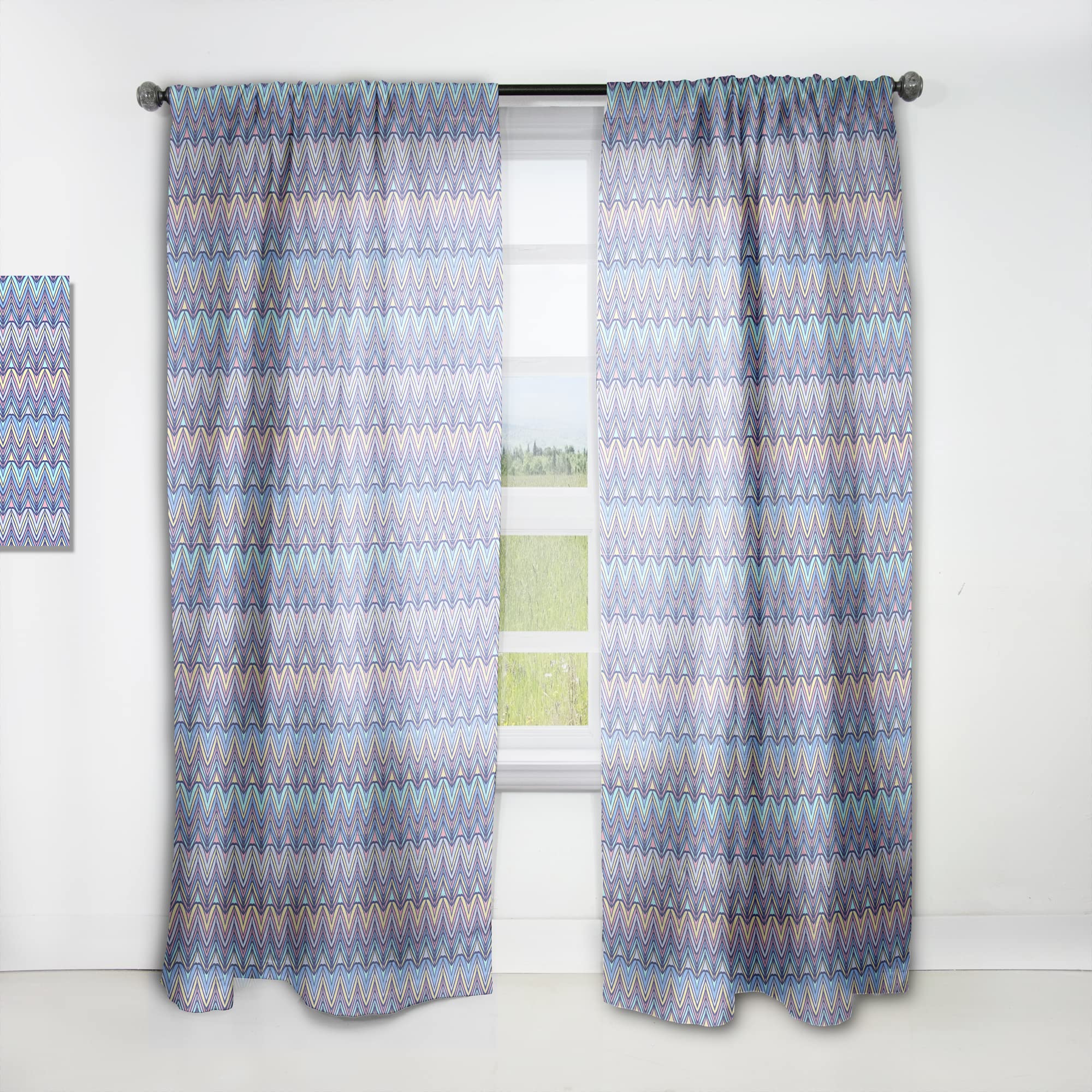 DesignQ Thermal Insulated Zig Zag Pattern Curtains - Single Panel 52x90 Inches - Blackout Drapes for Bedroom & Living Room - Perfect for Home Decor & Light Control