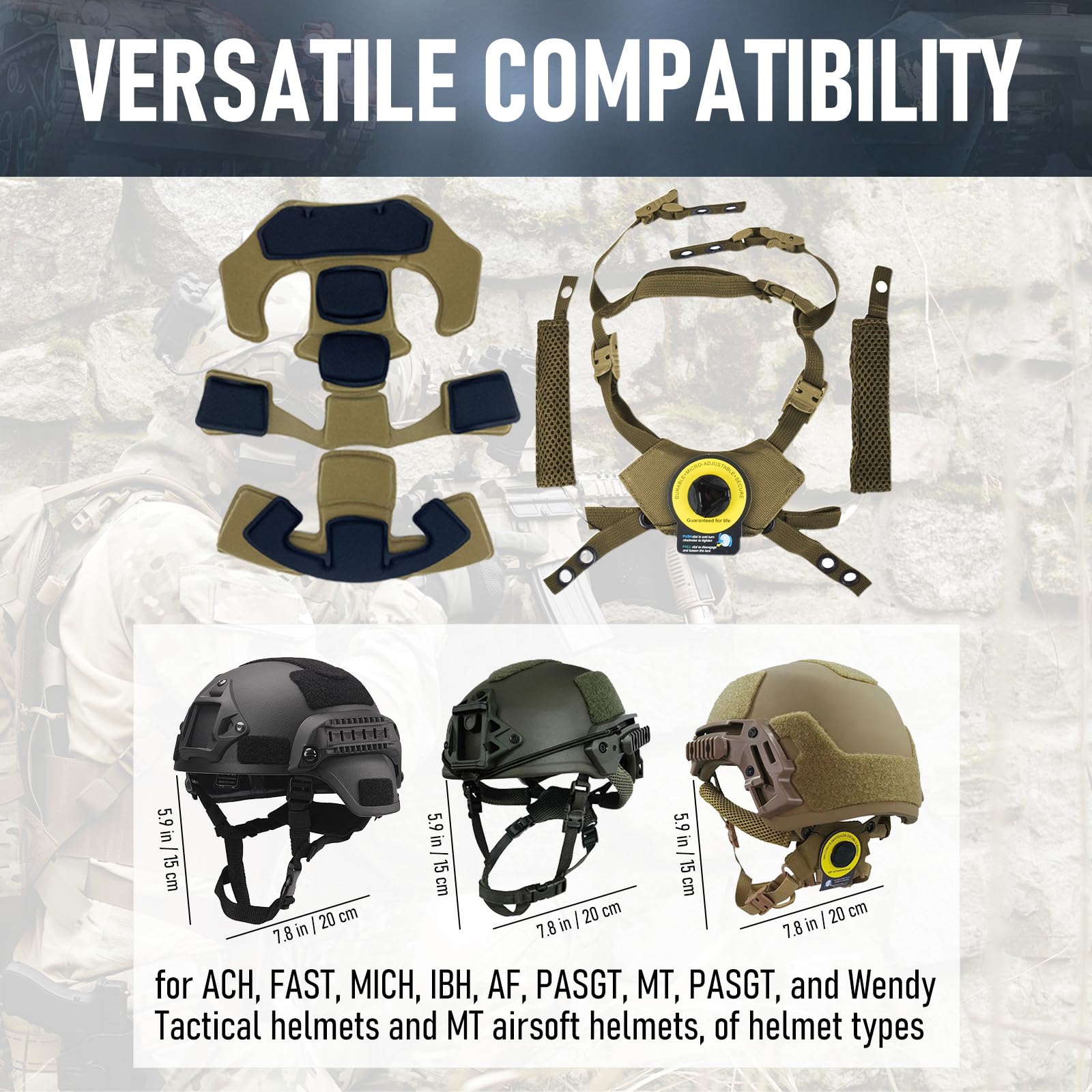 Premium Tactical Helmet Padding Kit - Military Grade Comfort & Impact Protection for Airsoft, Paintball & Outdoor Activities