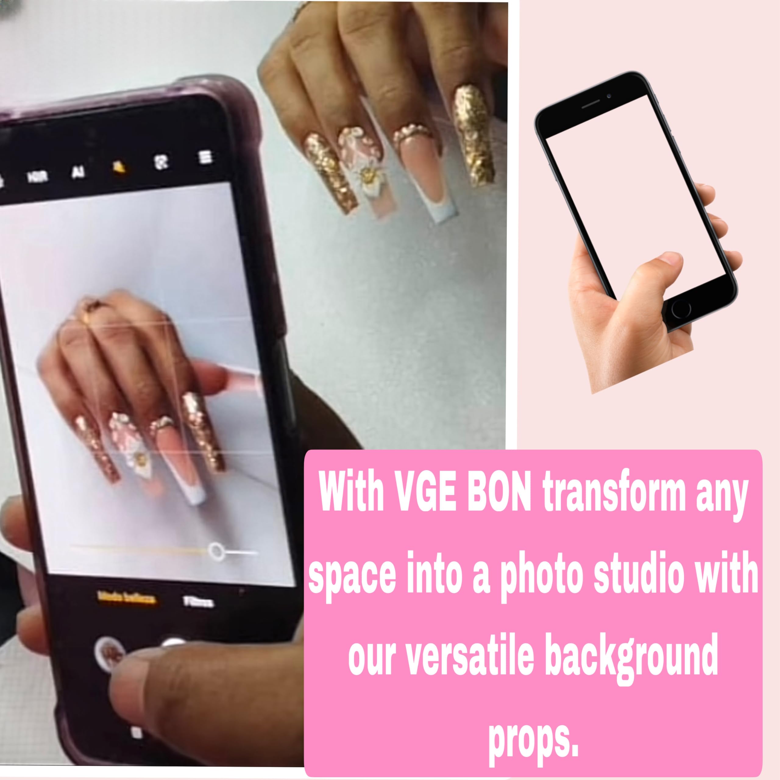 Professional Nail Photo Background Mat for Nail Art - High-Quality Nail Tech Supplies for Salon, Instagram & Social Media Photography