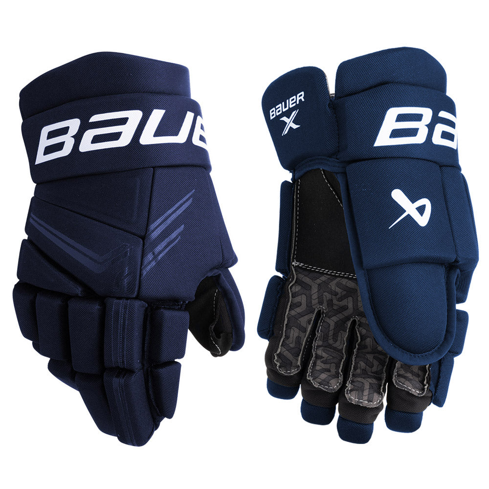 Bauer X 2024 Intermediate Ice Hockey Gloves - Protective Hockey Gear for Youth & Adult Players - Perfect for Games, Practices & Training Sessions