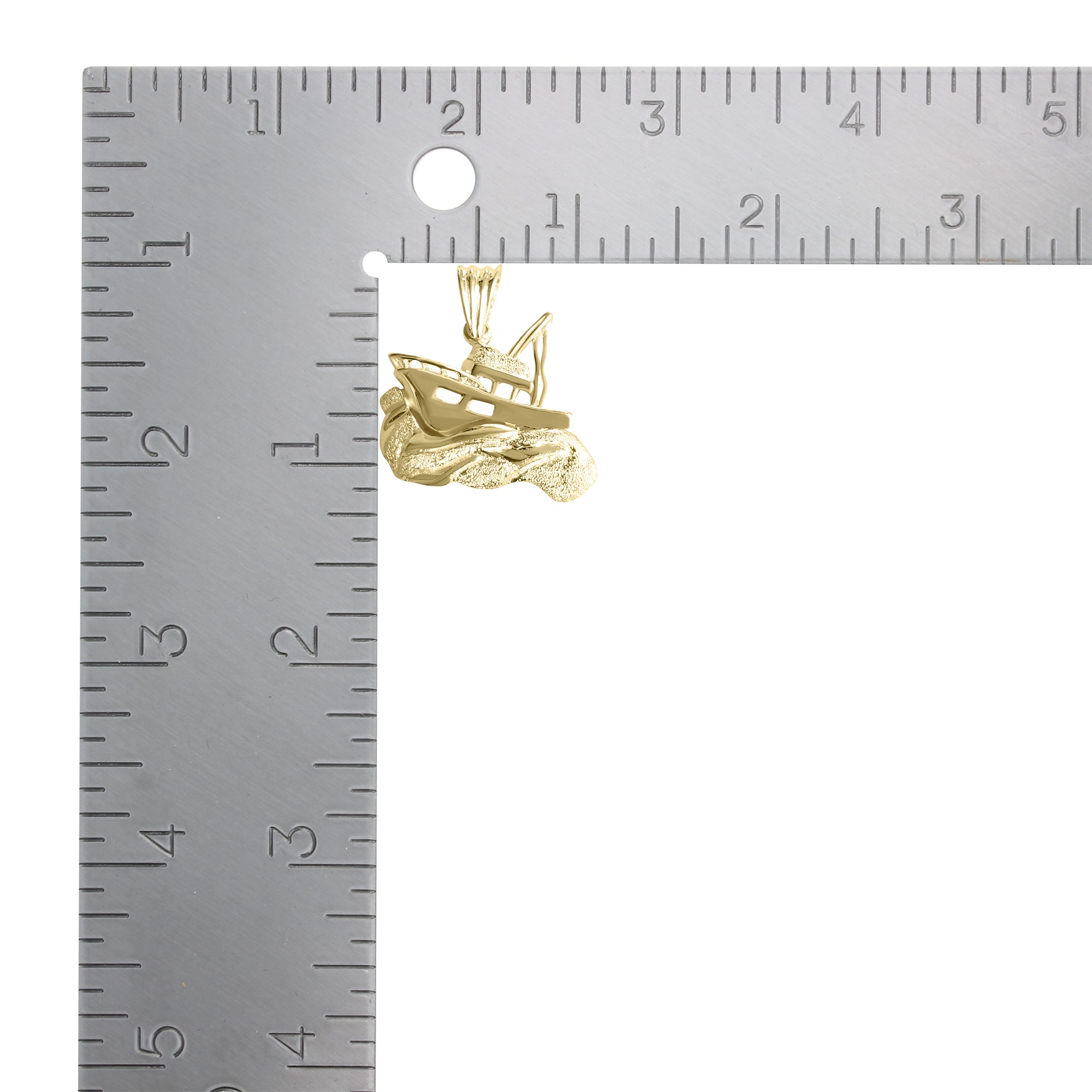 14k Yellow Gold Sand Texture Boat Necklace - Elegant Nautical Jewelry for Beach Weddings, Vacations & Summer Outfits