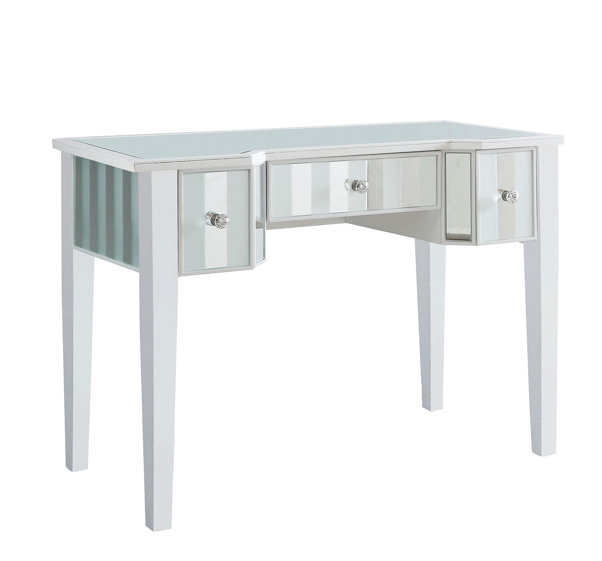 HOMES: Inside + Out Rovaniemi Vanity Set with Mirror, White - Modern Bathroom Vanity for Small Spaces, Perfect for Makeup & Skincare Organization
