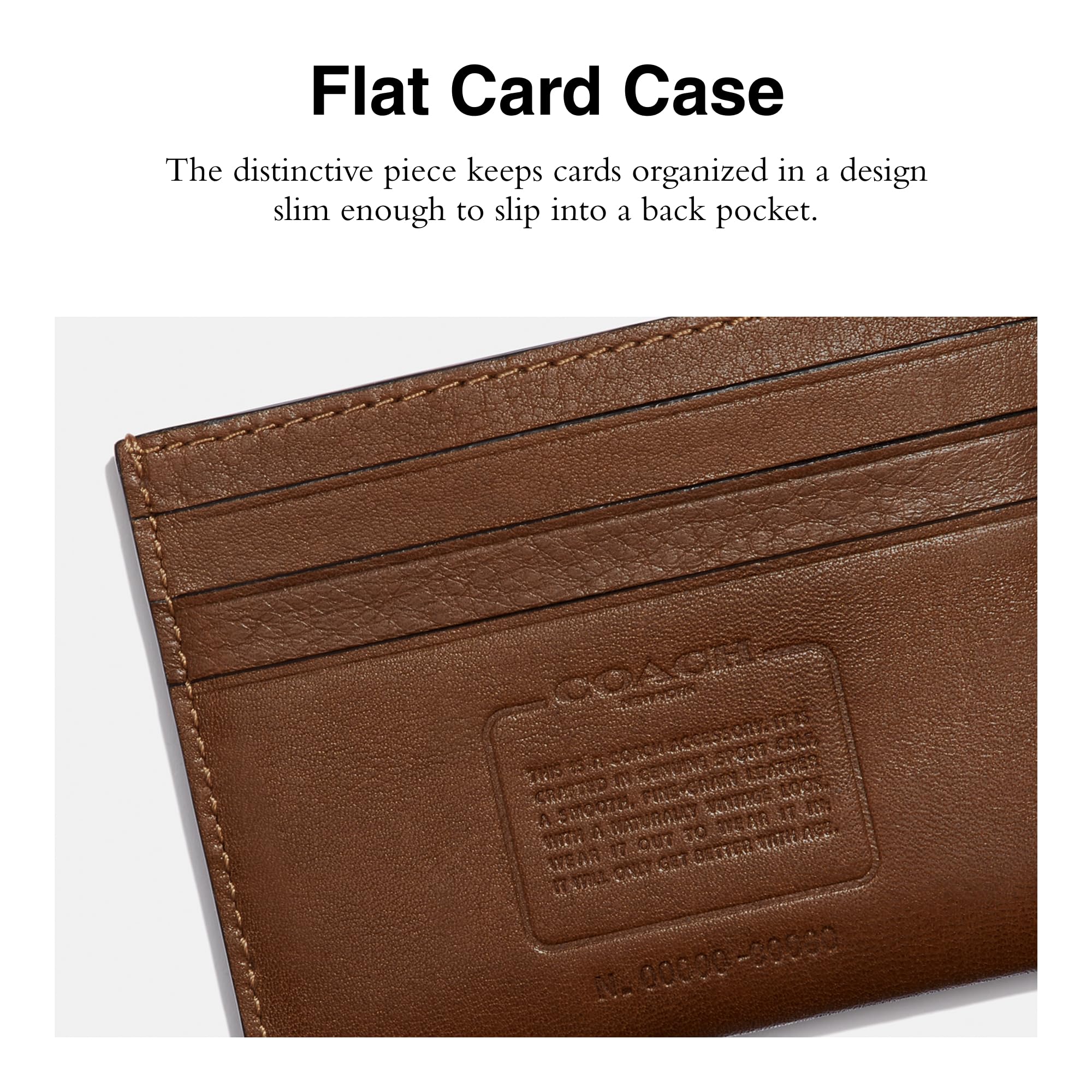 Coach Flat Card Case in Sport Calf Leather - Slim Wallet for Credit Cards & ID (4