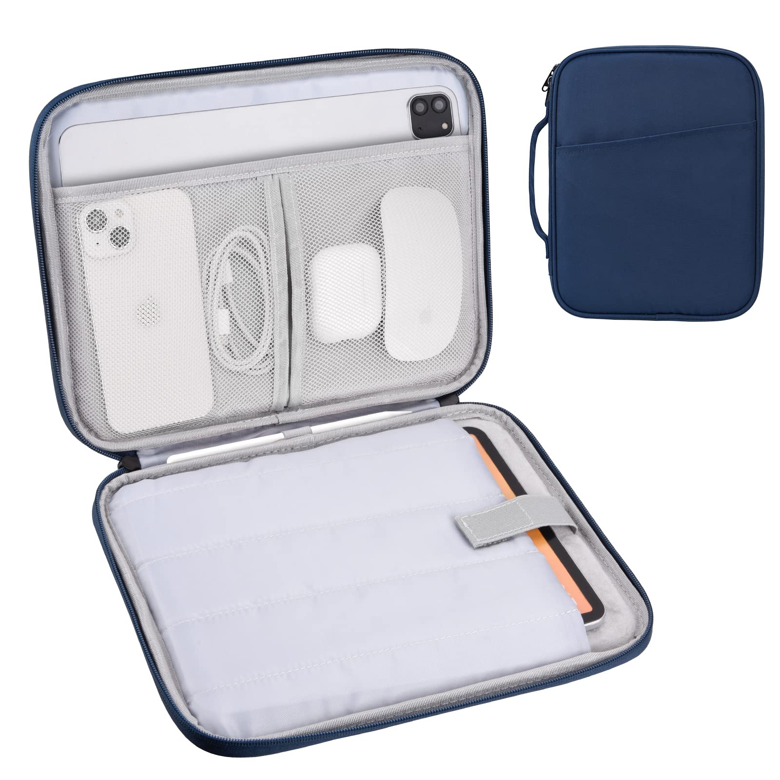 Premium iPad Pro 11 Inch Sleeve Case - Protective Travel Tablet Bag Compatible with iPad Pro 11 (M4), iPad 10.9 (10th Gen), iPad Air 11 (M2), Galaxy Tab S9/S8 - Navy Blue - Perfect for Business Travel, Commuting & Daily Protection