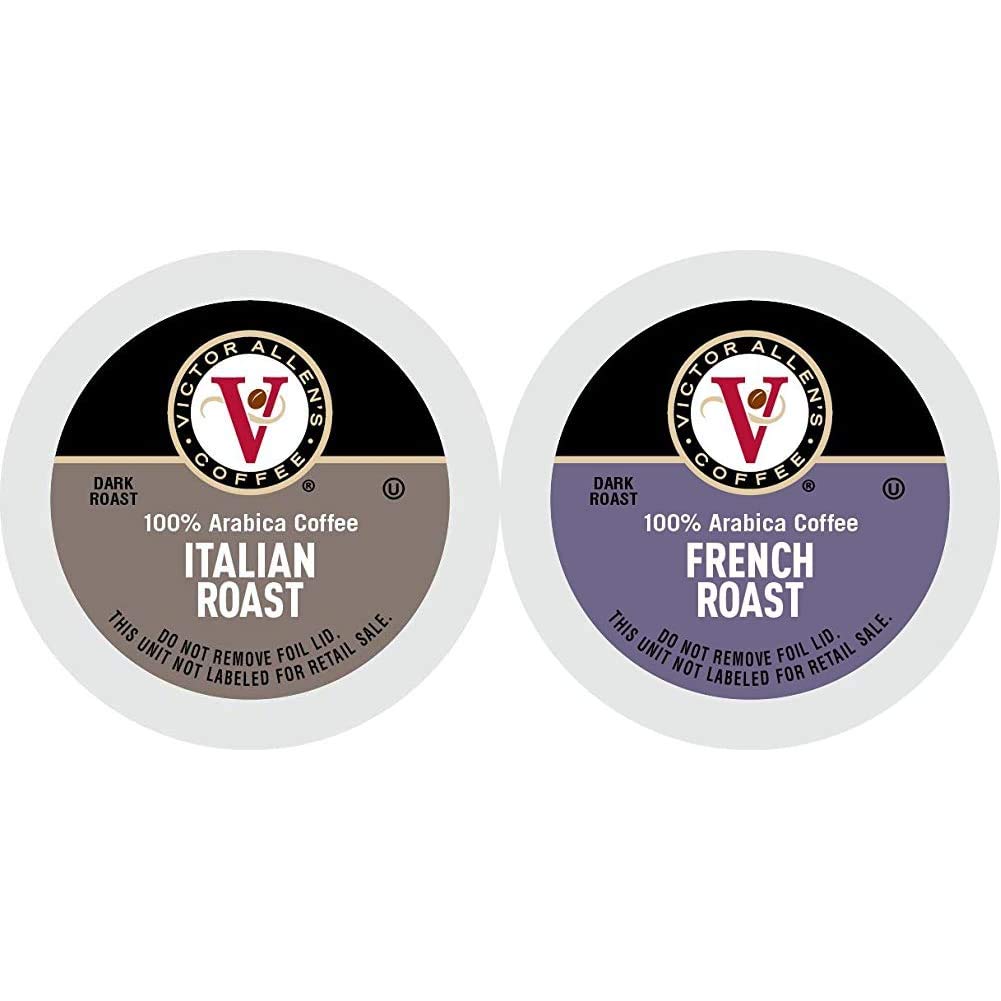 Victor Allen's Italian & French Roast Dark Roast Coffee Pods for Keurig K-Cup Brewers - 42 Count - Bold & Rich Flavor for Morning Energy or Office Break