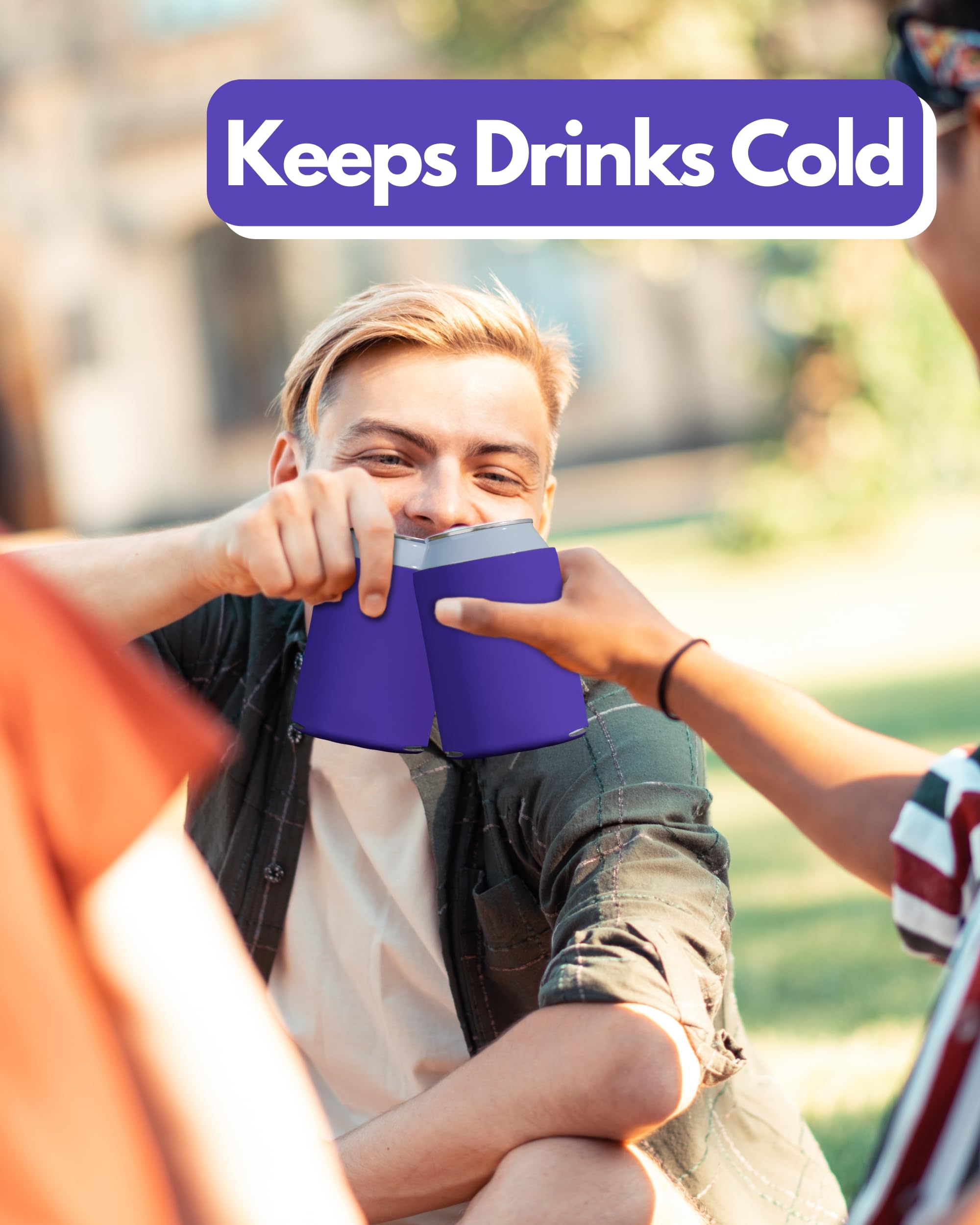 200 Pack Purple Blank Sublimation Can Cooler Sleeves - Insulated Foam Beer & Soda Holder for 12oz & 16oz Cans - Customizable Bulk PartyPrints Drink Sleeves - Perfect for BBQs, Tailgates & Outdoor Events