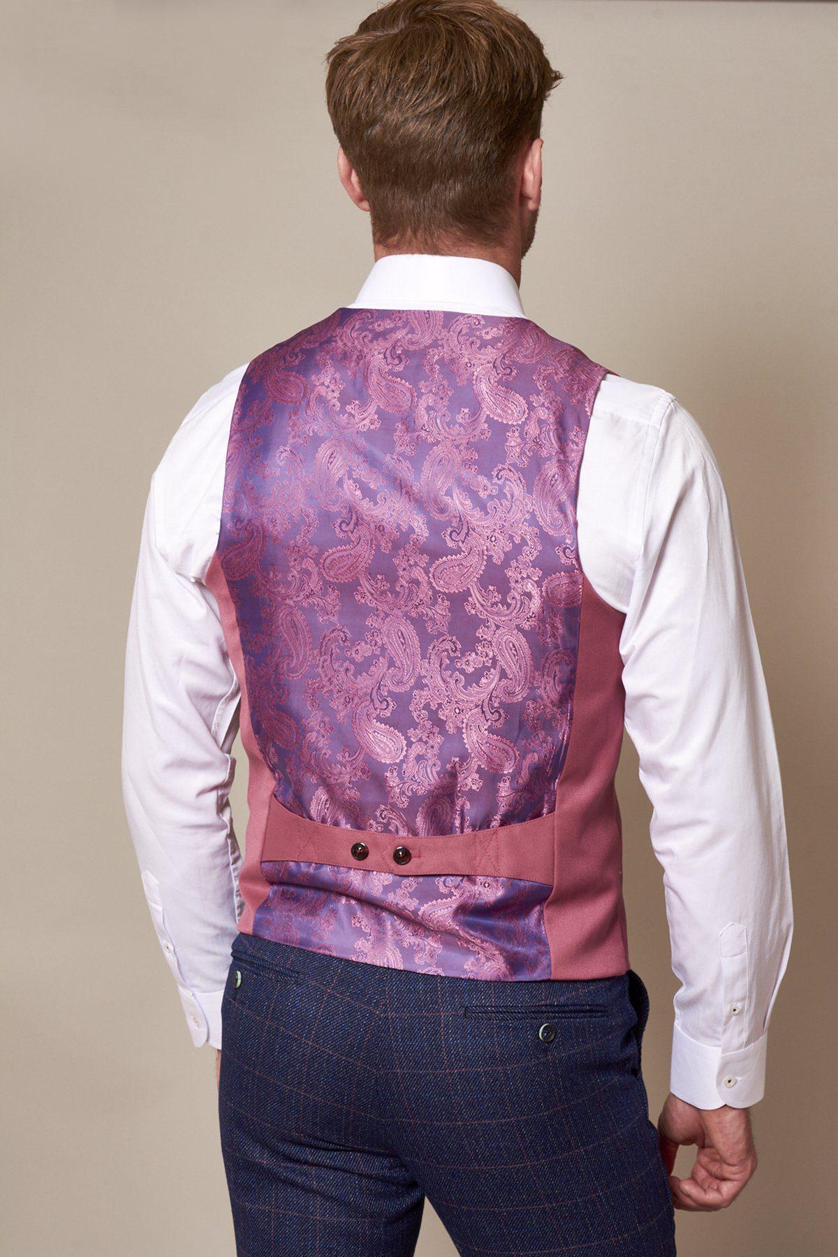 KELLY Women's Pink Double Breasted Waistcoat Vest for Office, Wedding & Formal Events - Slim Fit Tailored Blazer Jacket Alternative