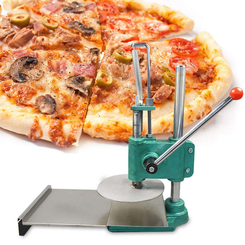 Stainless Steel Manual Pizza Dough Press Machine - Household & Commercial Kitchen Tool for Making Perfect Pizza Crusts, Pastries, Empanadas | Ideal for Home Baking, Restaurants, and Pizzerias