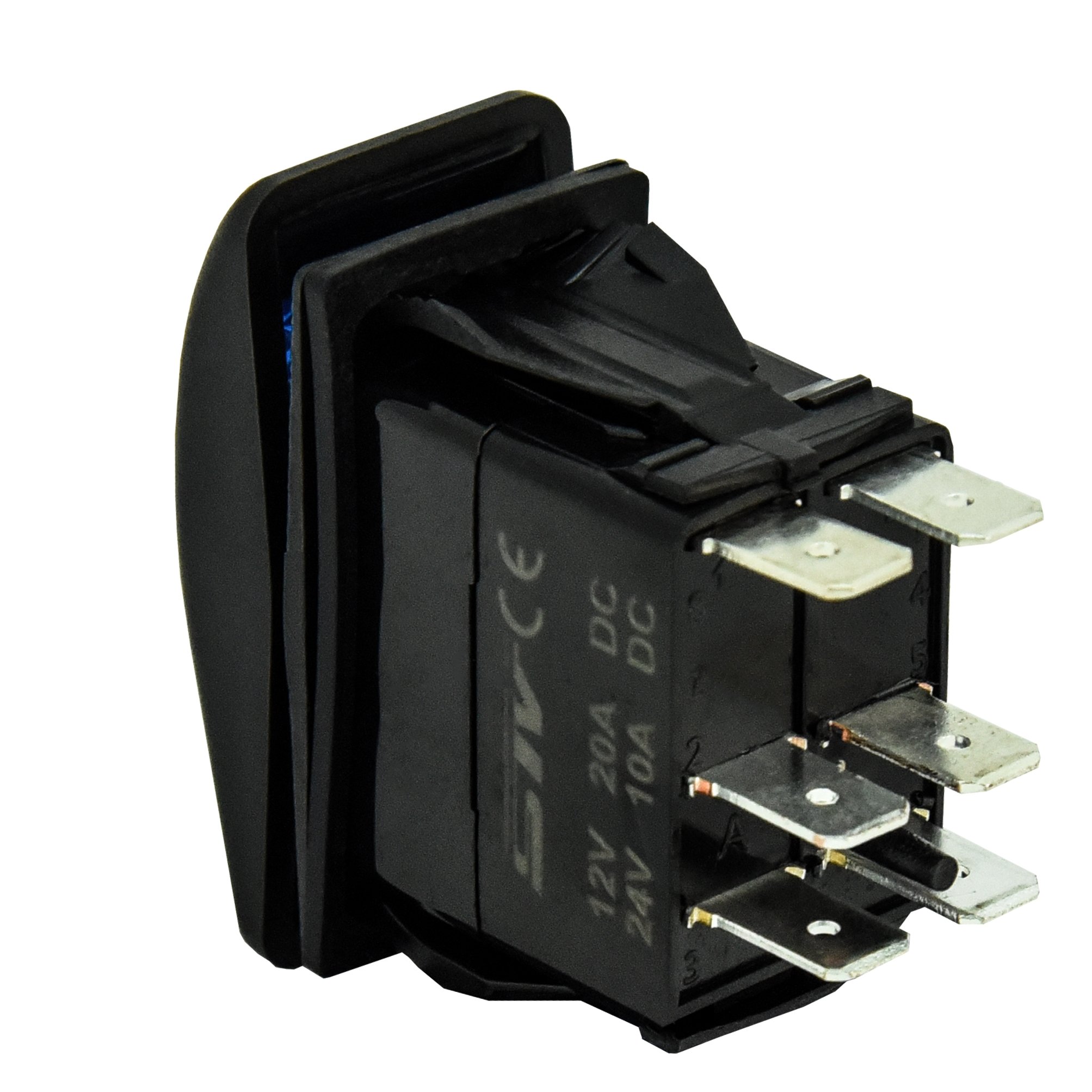 Universal 12V 3-Position Laser Rocker Switch for Headlights - Off/On/On Function with Green LED - Perfect for Cars, Trucks, Boats & Off-Road Vehicles
