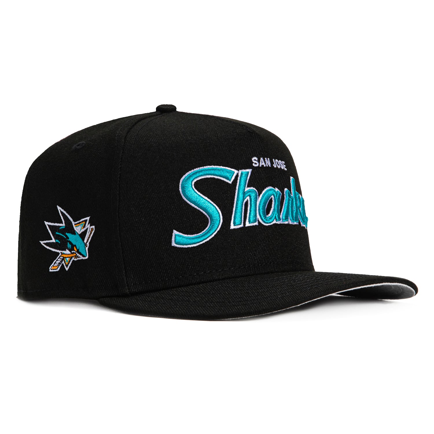 New Era 9Fifty Snapback Hat - San Jose Sharks Logo Patch Adjustable A-Frame Baseball Cap for Men & Women - Black - Perfect for Sports Games, Streetwear Fashion & Casual Outfits