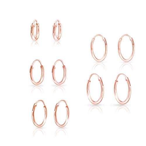 5 Pairs 8/10/12/14/16 mm Rose Gold