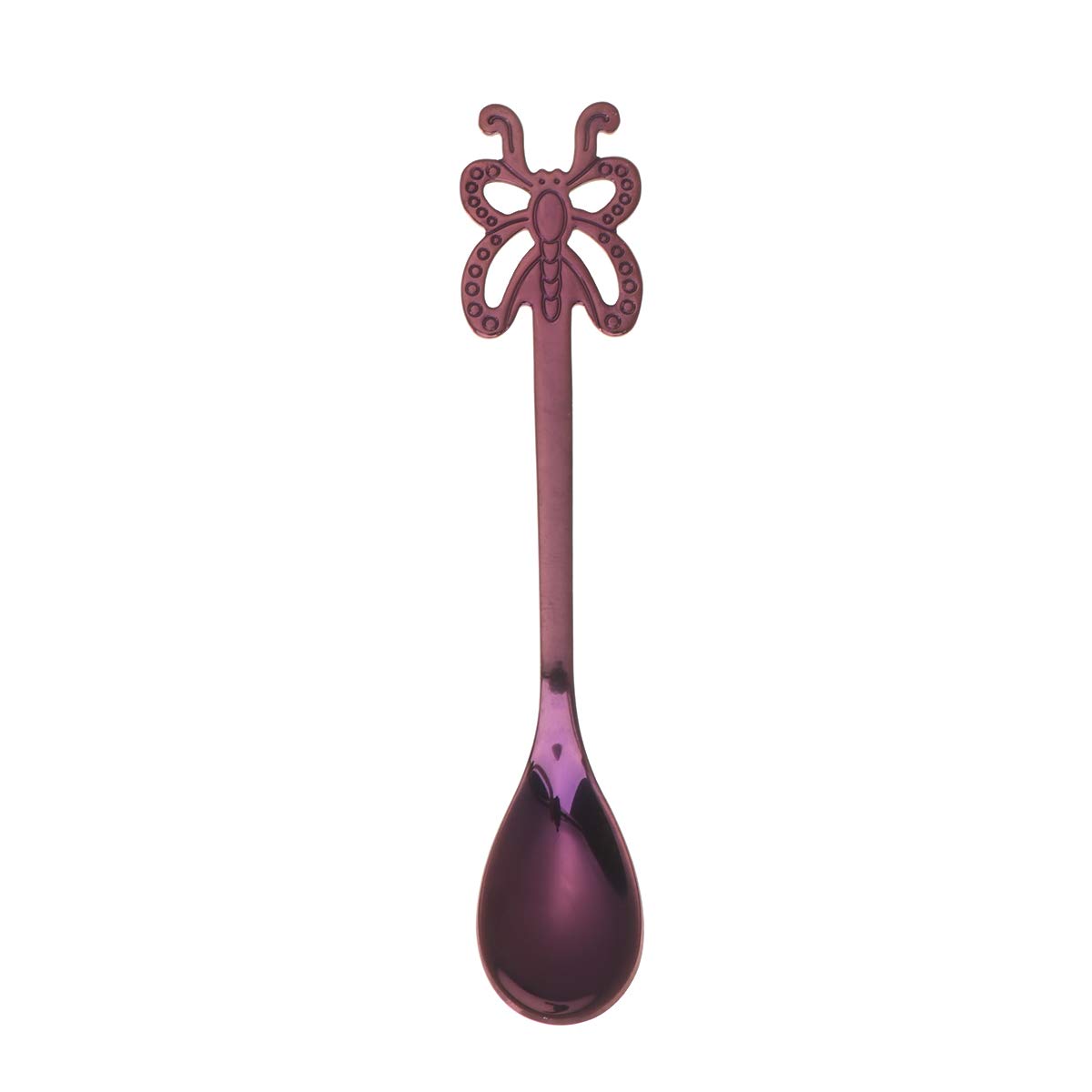 1PC Stainless Steel Butterfly Fruit Spoon & Fork Set - Creative Kitchen Tableware for Home, Bar, Parties - Durable Purple Butterfly Design - Perfect for Fruit Salads, Desserts, Cocktail Garnishing