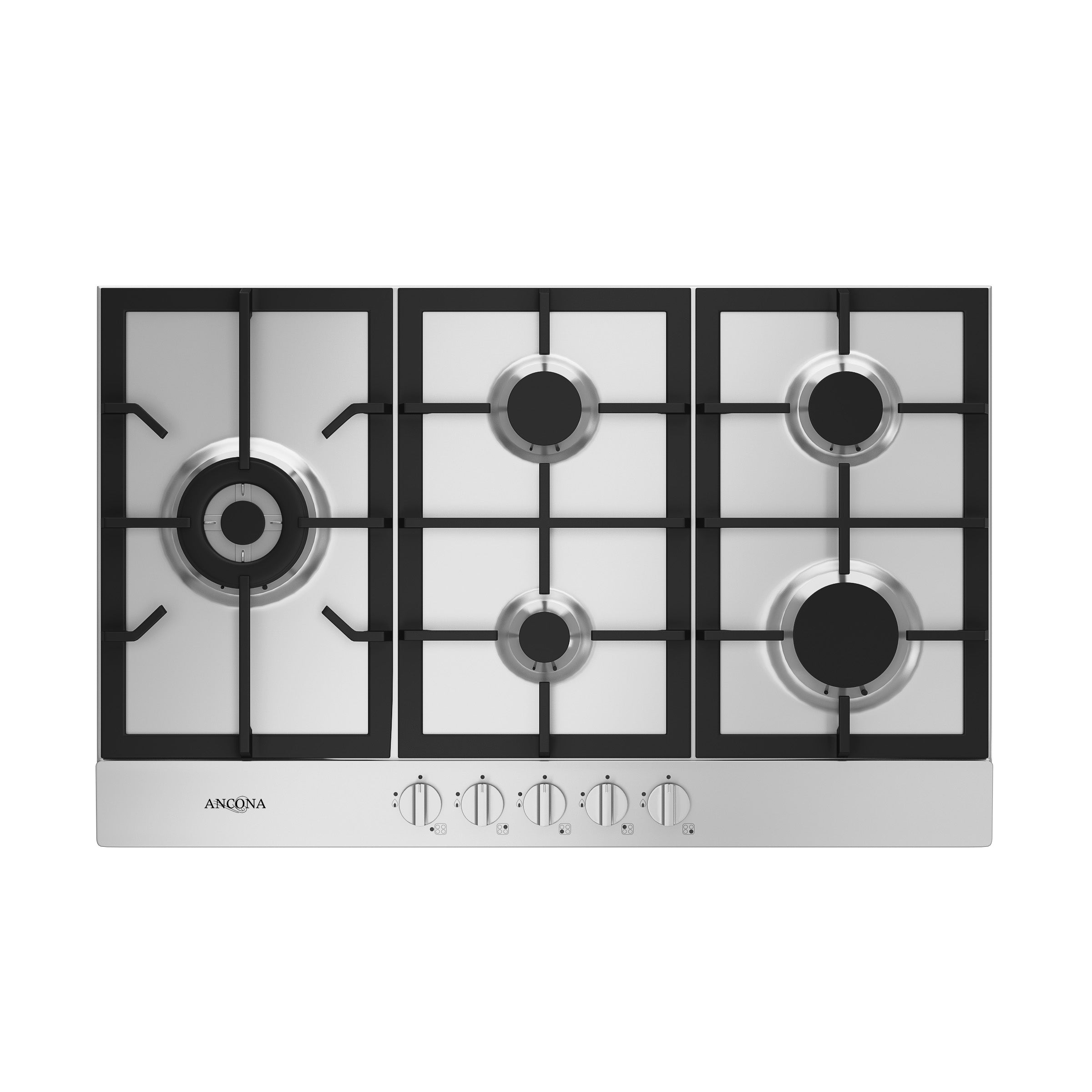 **Ancona 34-Inch Stainless Steel Gas Cooktop with 5 Burners & Cast Iron Griddle – Perfect for Home Kitchens & Outdoor Cooking**
