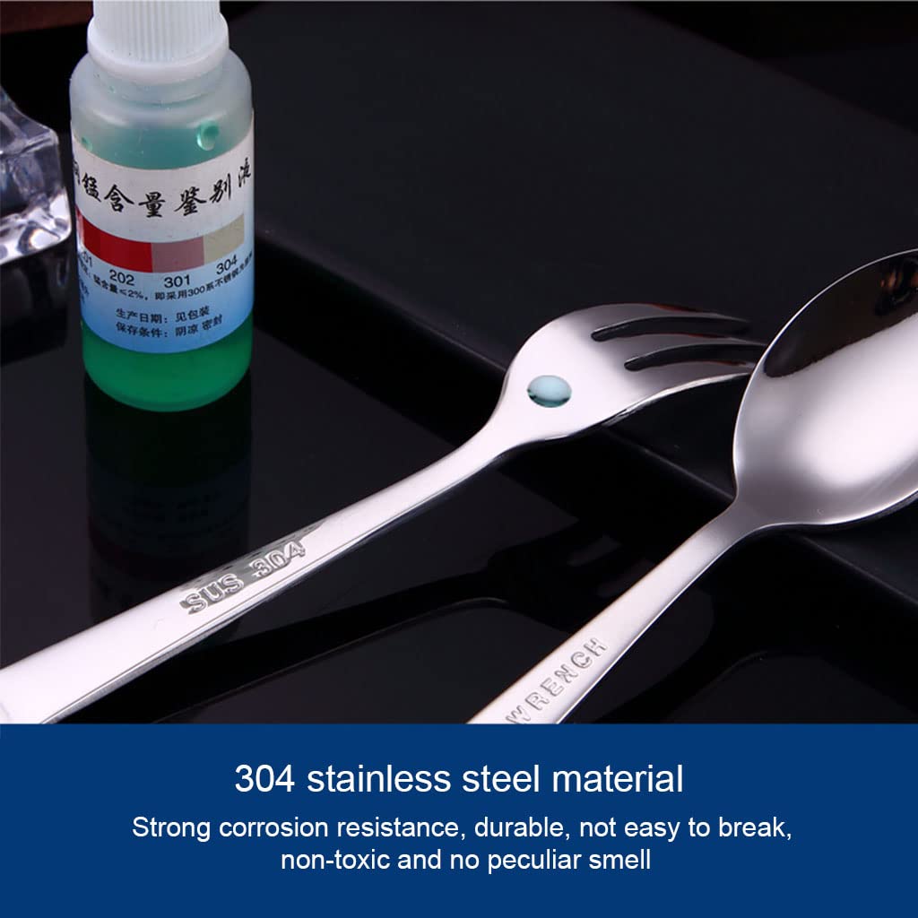 SOFEA Stainless Steel Wrench-Shaped Fork and Spoon Set - Durable Dinnerware for Camping, Picnics & Outdoor Dining - Unique Tableware Gift Idea