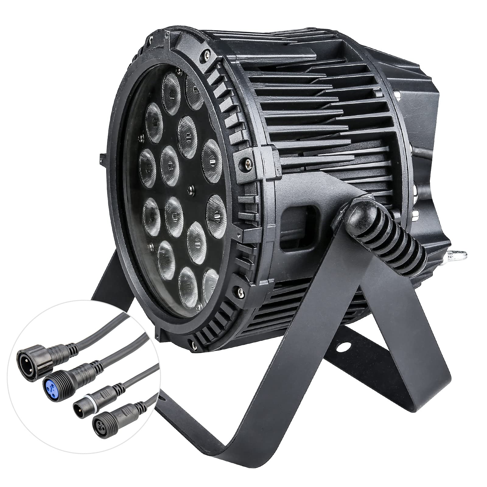 Waterproof LED PAR Lights IP67 DMX RGBW 4-in-1 Stage Lighting - 18 LED Outdoor Disco Lights for Wedding, Party, Club & Event Lighting | Water-Resistant DJ Equipment for Concerts & Live Performances