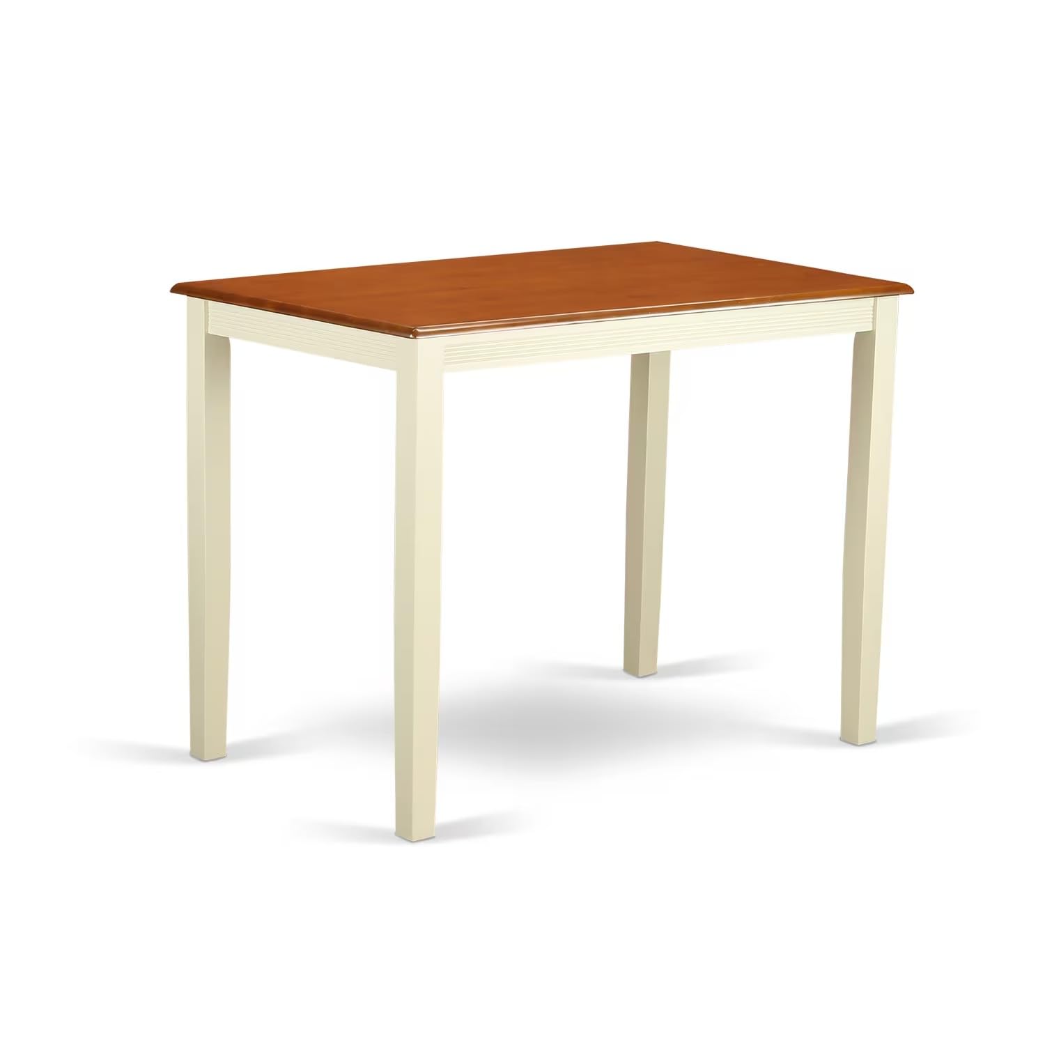 East West Furniture YAVN5-WHI-W 5-Piece Kitchen Counter Set - 30x48 Inch Rectangle Dining Table & 4 Chairs, Buttermilk & Cherry Finish - Perfect for Small Spaces, Breakfast Nooks & Cozy Dining Areas